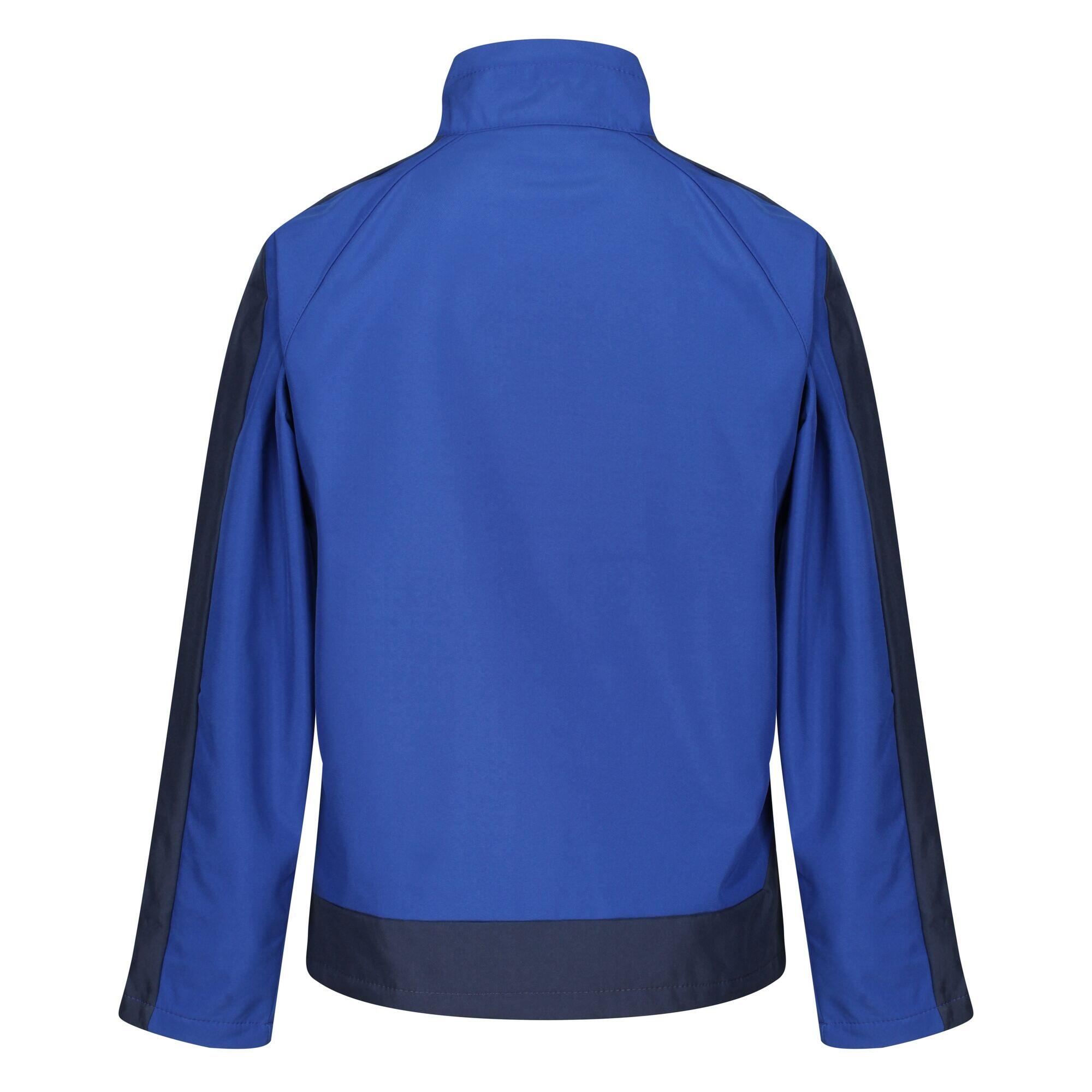 Mens Contrast 3 Layer Softshell Full Zip Jacket (Light Blue/Black Blue) 2/4