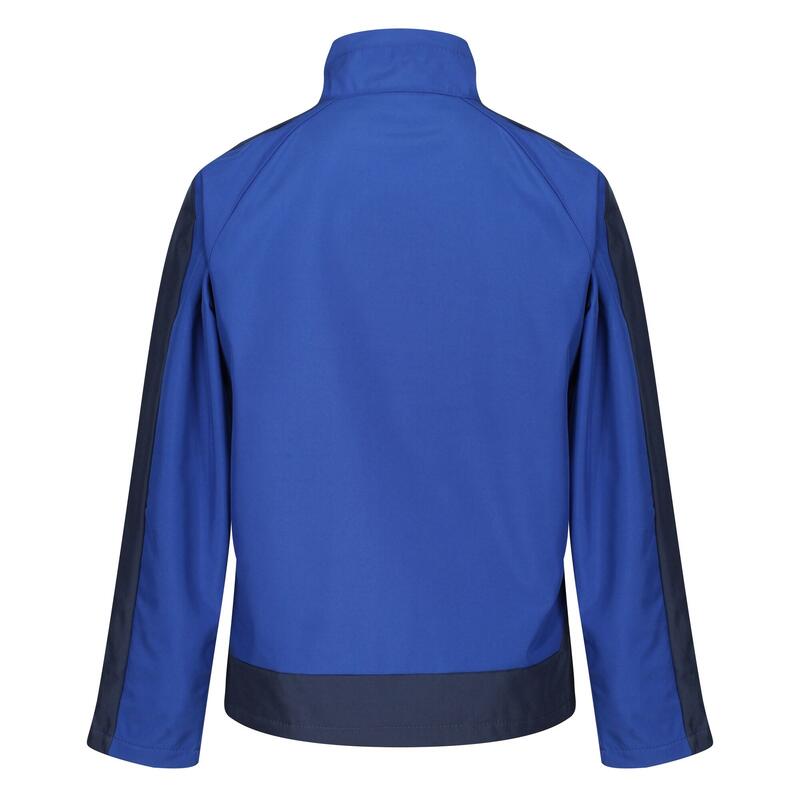 Herencontrast 3lagige Softshell Full Zip Jacket (Lichtblauw/zwartblauw)