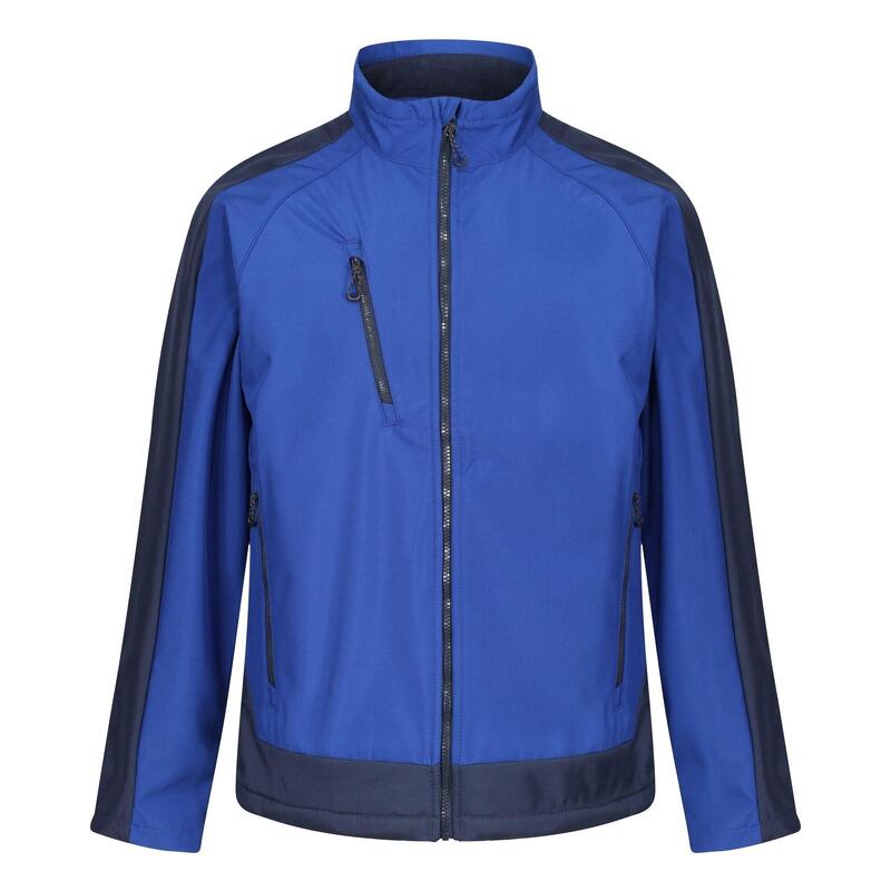 Herencontrast 3lagige Softshell Full Zip Jacket (Lichtblauw/zwartblauw)