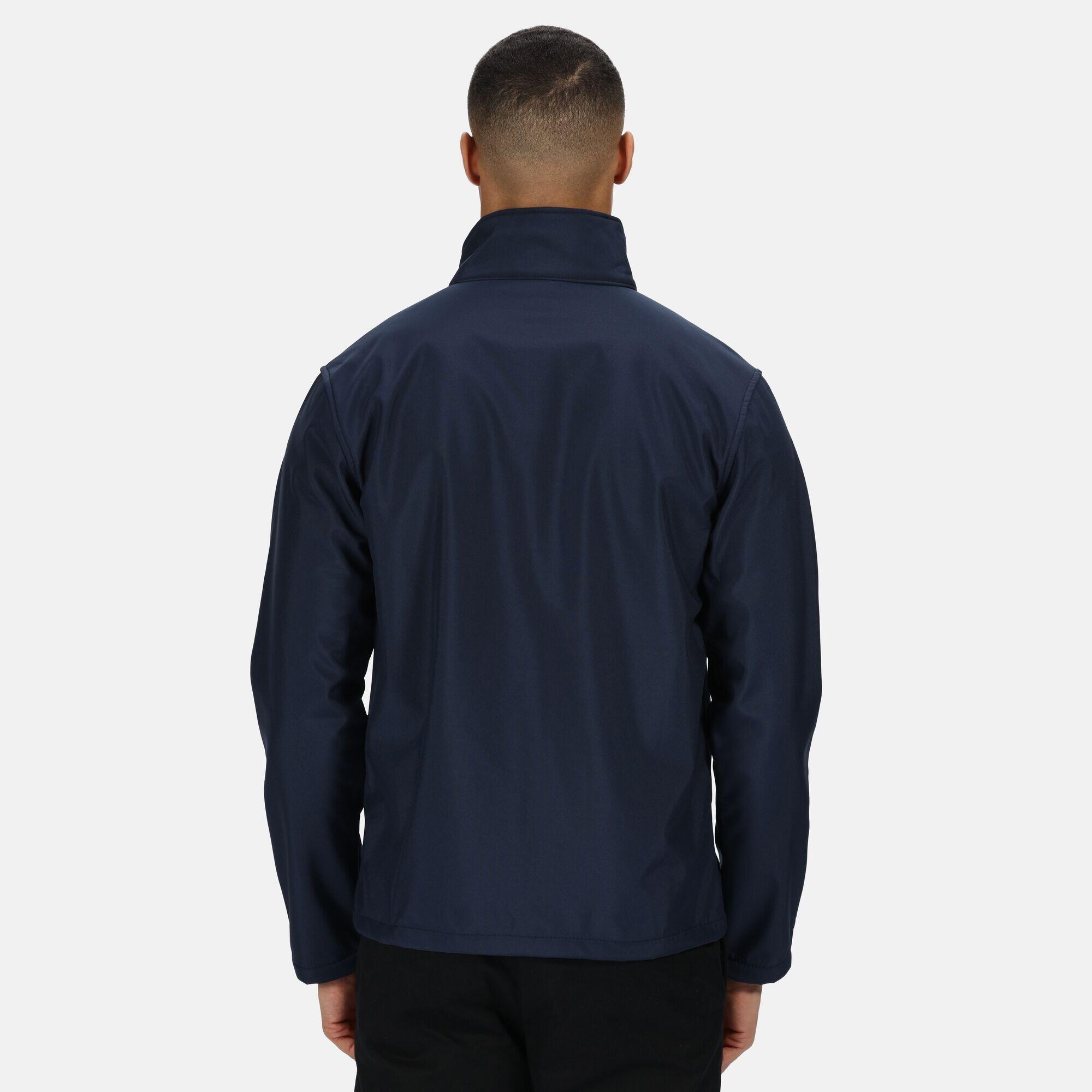 Professional Mens Classic 3 Layer Zip Up Softshell Jacket (Navy/Seal Grey) 3/5
