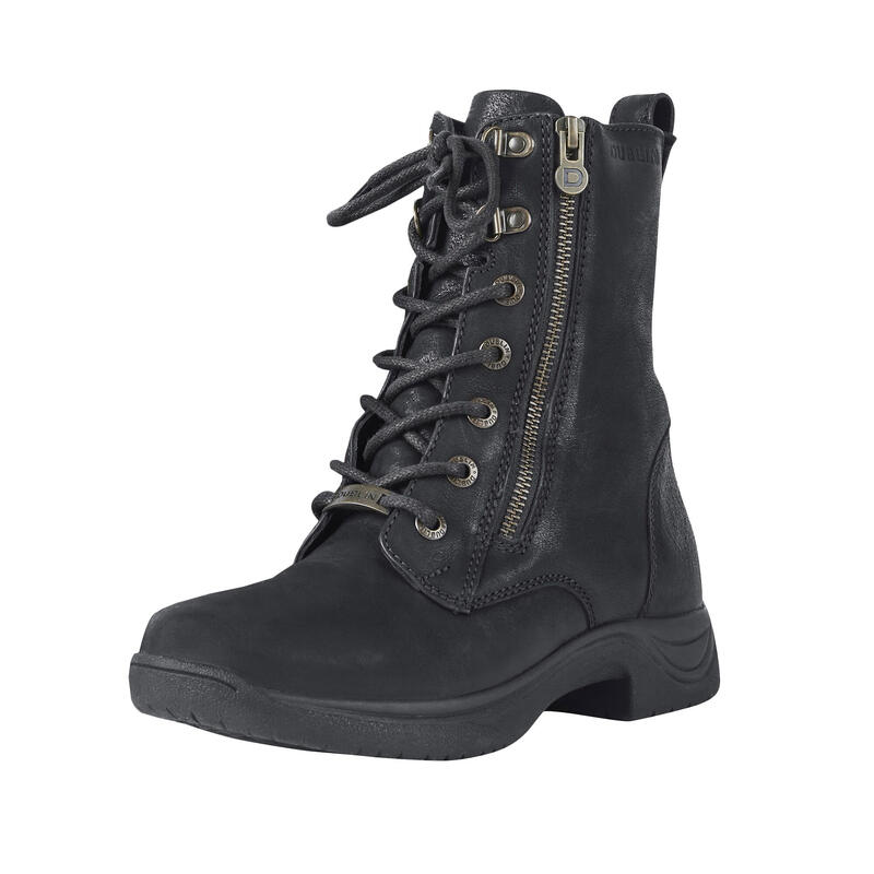 Lange Reitstiefel "Tilly", Leder Damen Schwarz