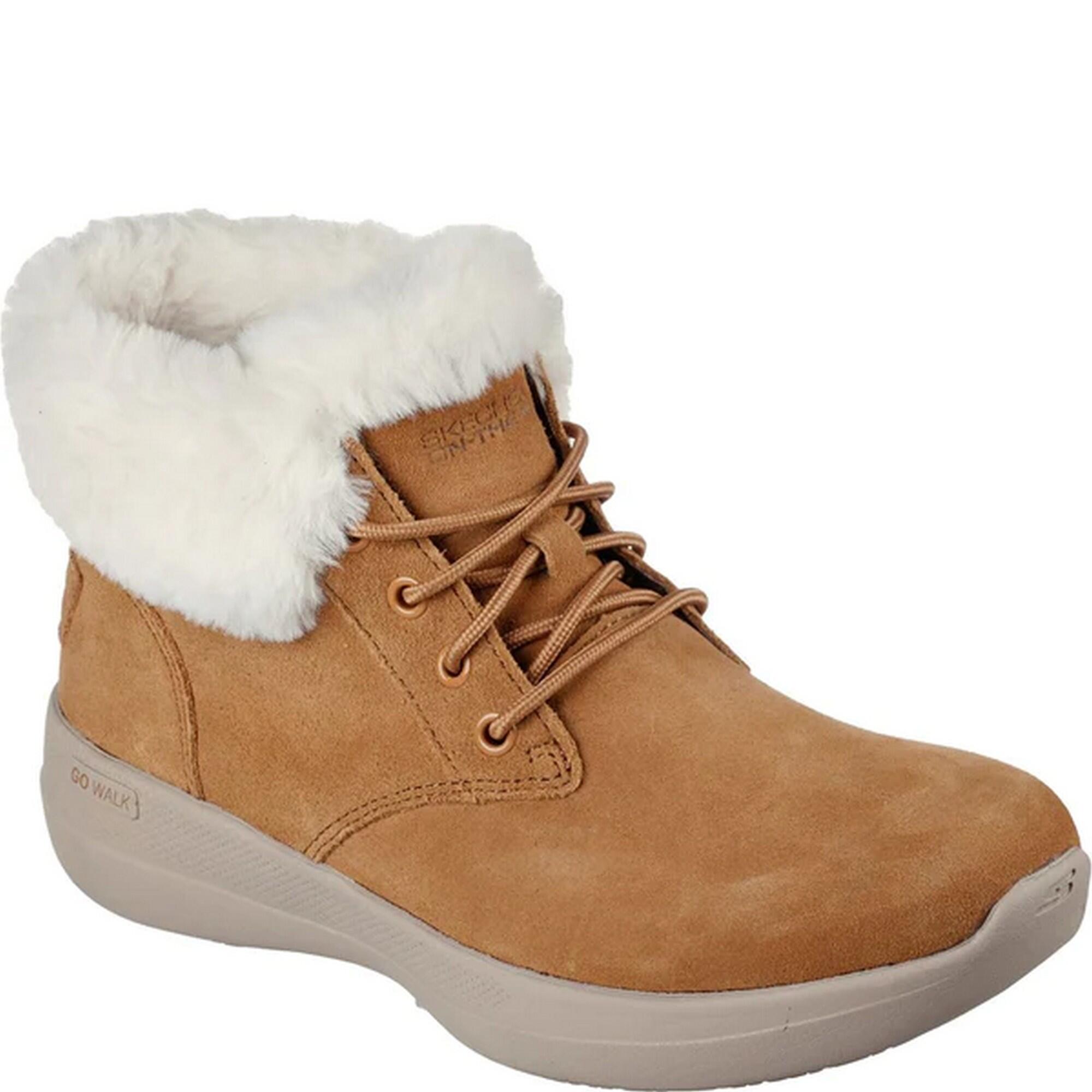 Womens/Ladies Go Walk Stability Comfy Days Suede Ankle Boots (Chestnut) 3/5
