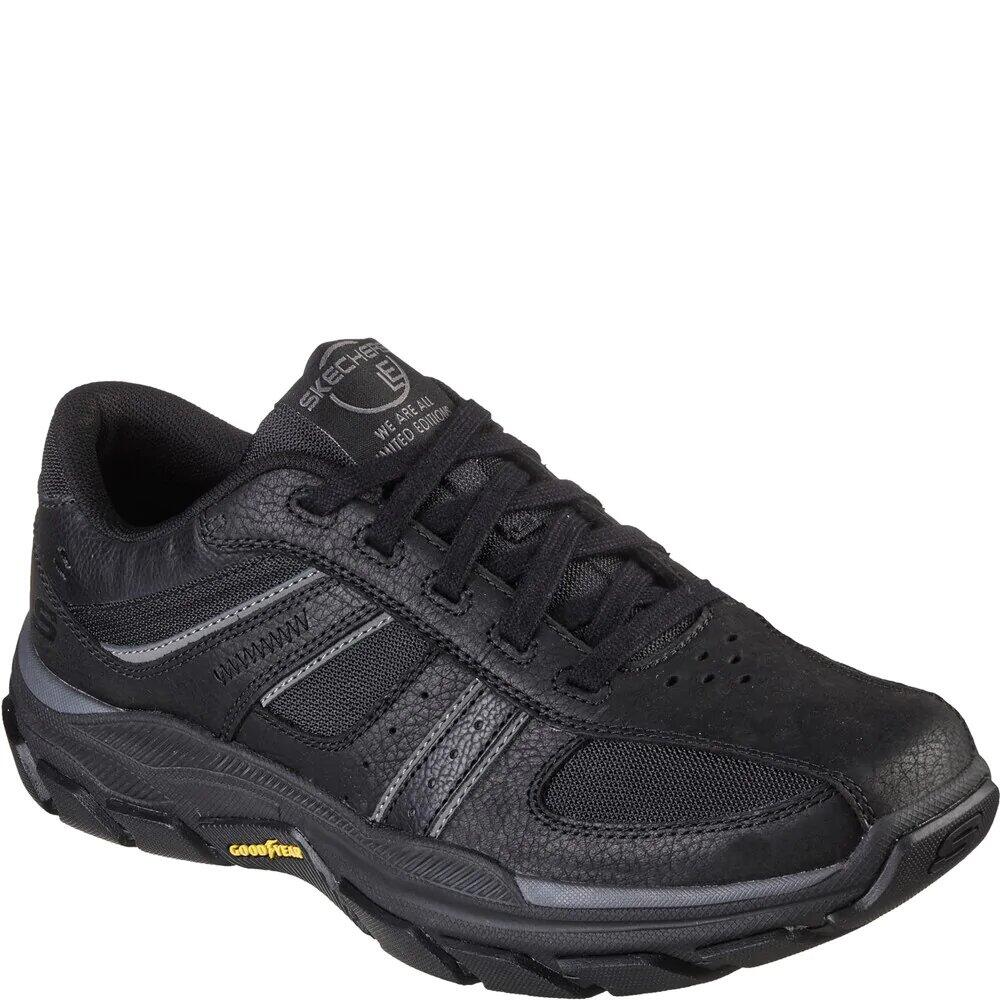 Mens Respected Edgemere Leather Trainers (Black) 1/5