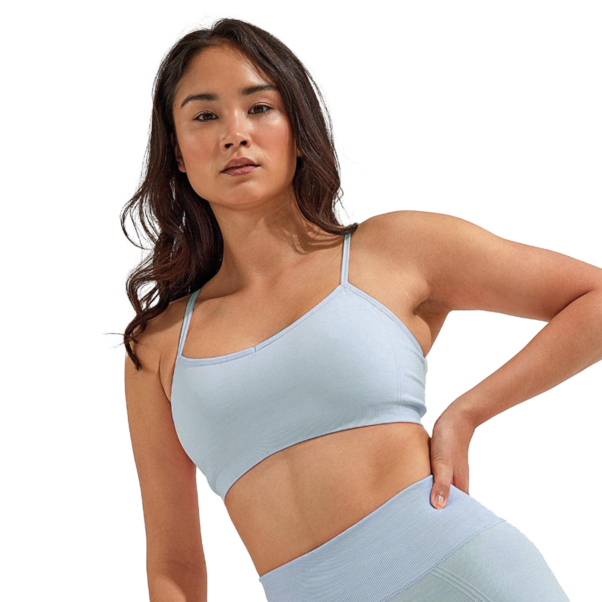 Reggiseno Sportivo 3D Senza Cuciture Donna TriDri Azzurro 3/3