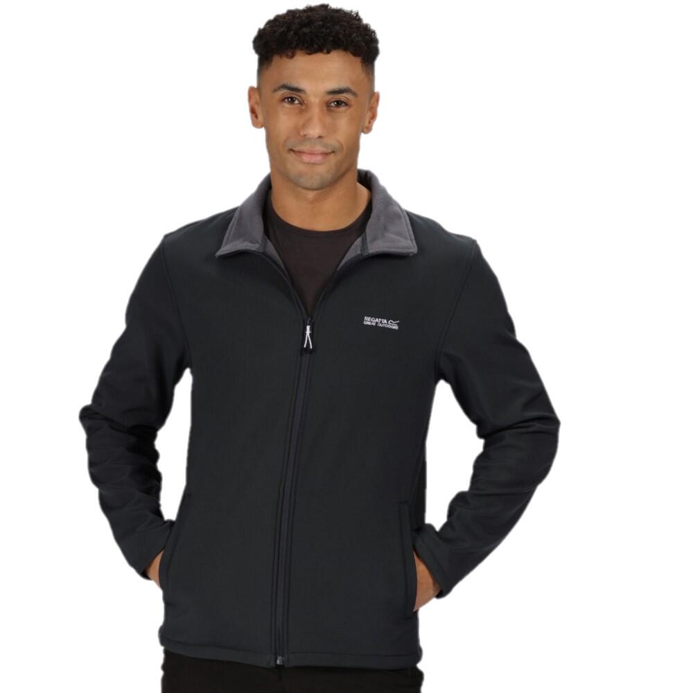 Mens Cera V Wind Resistant Soft Shell Jacket (Black) 1/4