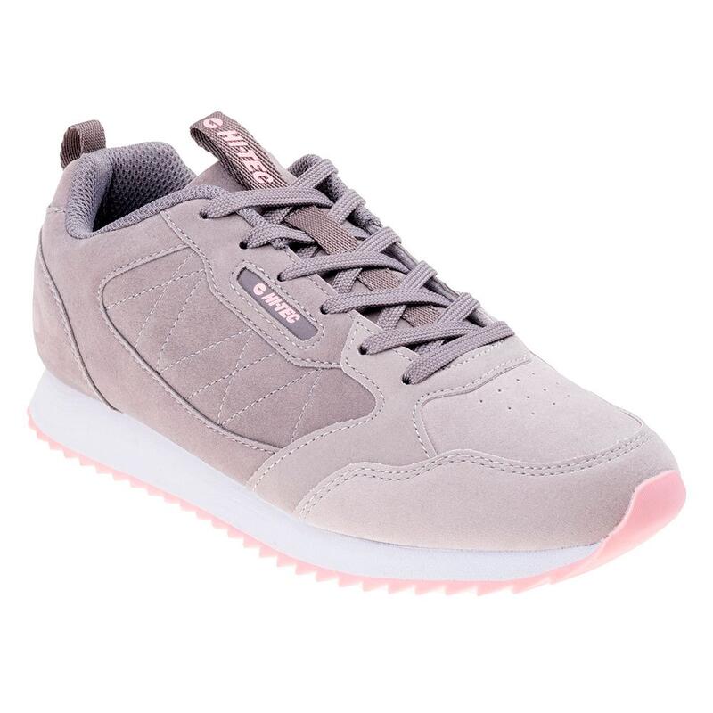 Zapatillas Deportivas Halira con Cordones para Mujer Gris, Rosa