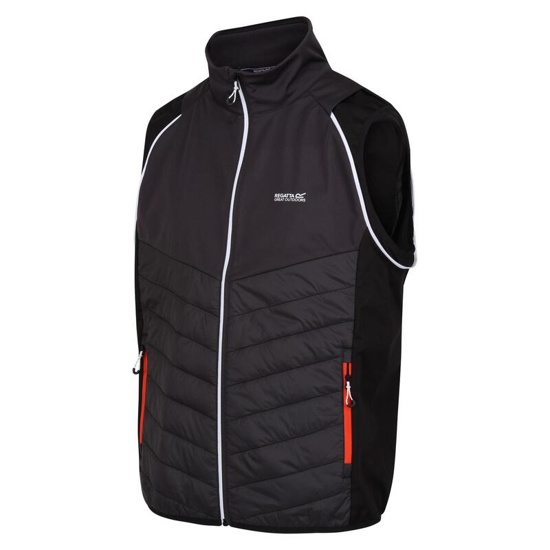 Chaqueta Softshell Steren Hybrid para Hombre Ceniza, Negro