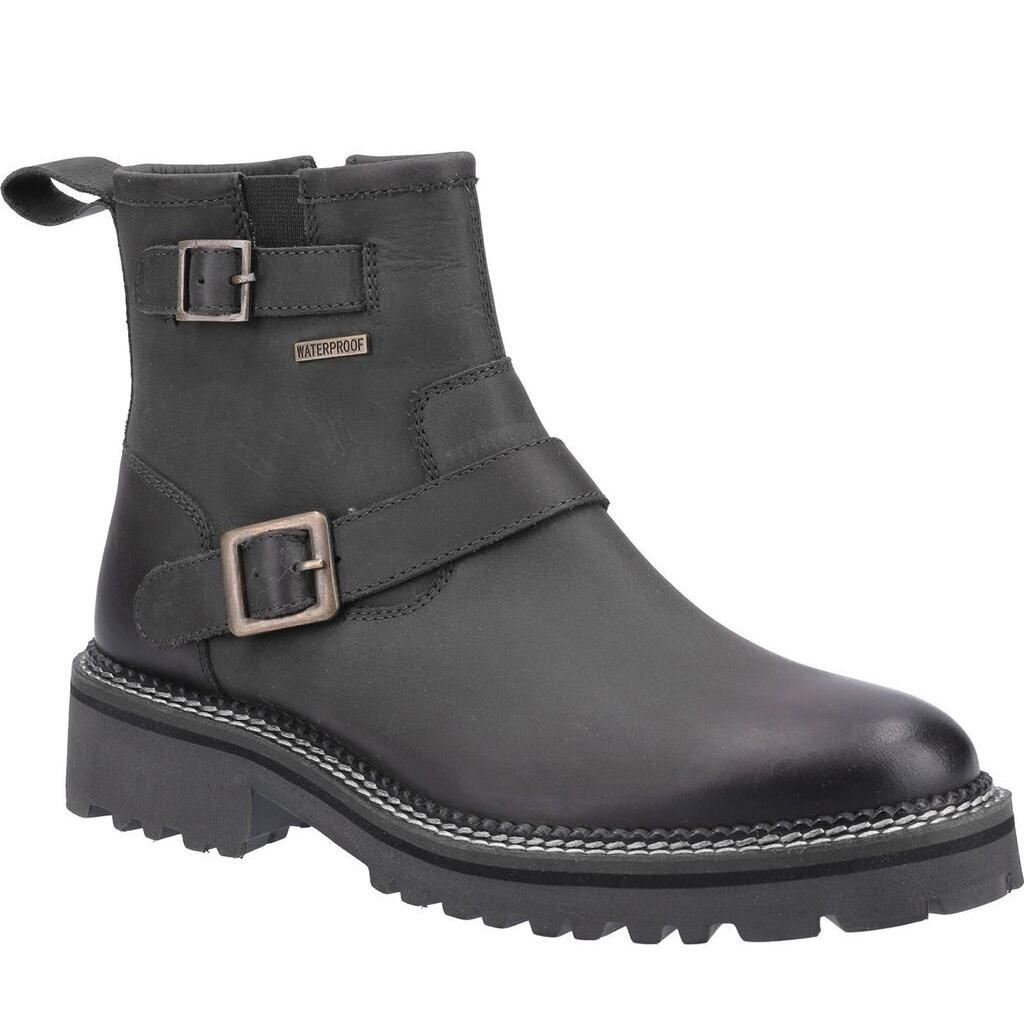 COTSWOLD Womens/Ladies Combe Zip Leather Ankle Boots (Black)