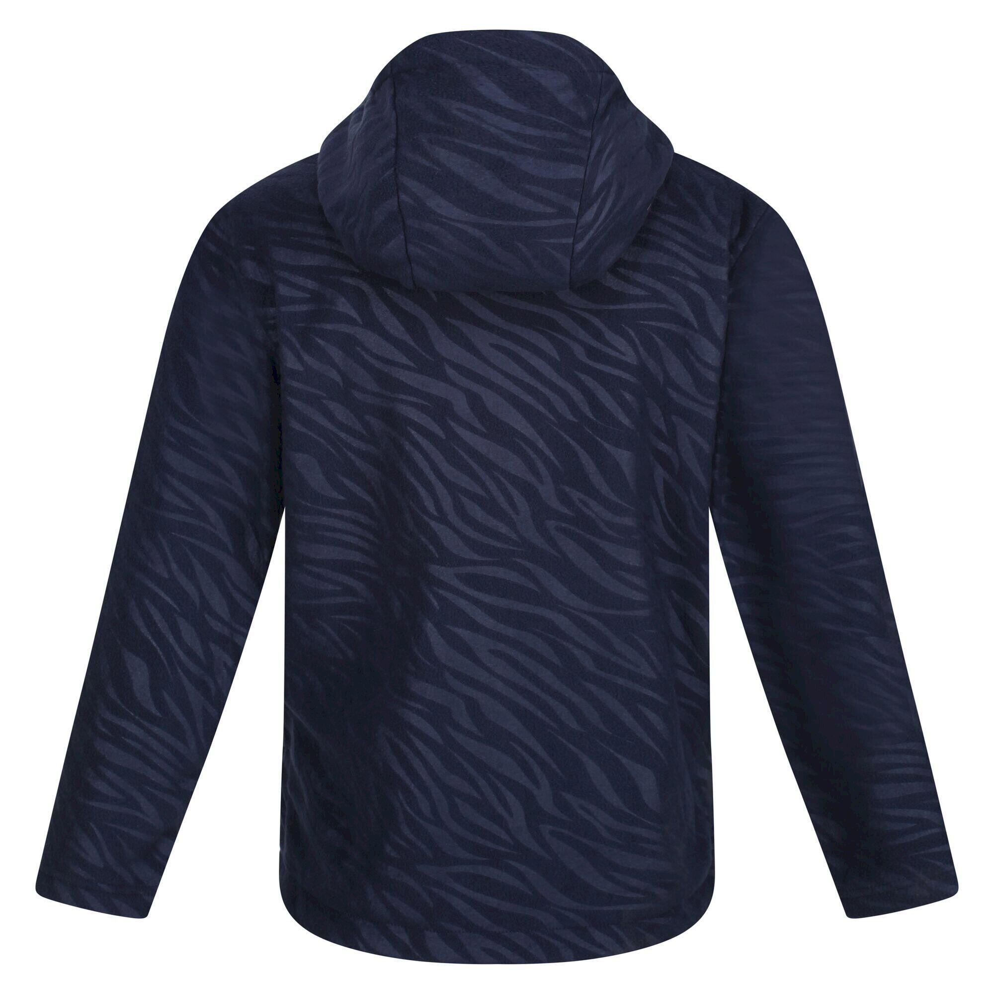 Childrens/Kids Kalina Zebra Print Fleece Hoodie (Navy) 2/5