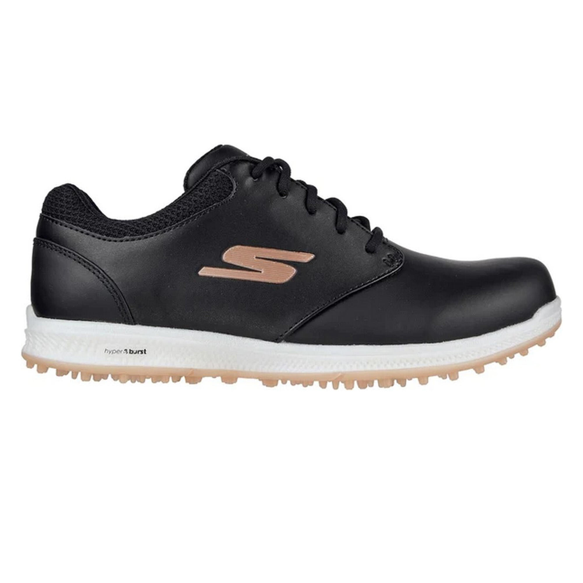 Womens/Ladies Go Golf Elite 4 Hyper Leather Golf Shoes (Black/Rose Gold) 3/5