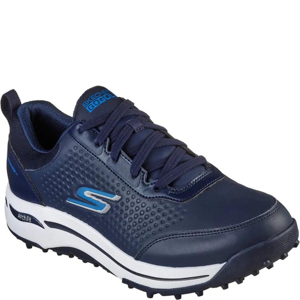 Mens Go Golf Set Up Leather Arch Fit Golf Shoes (Navy/Blue) 1/5