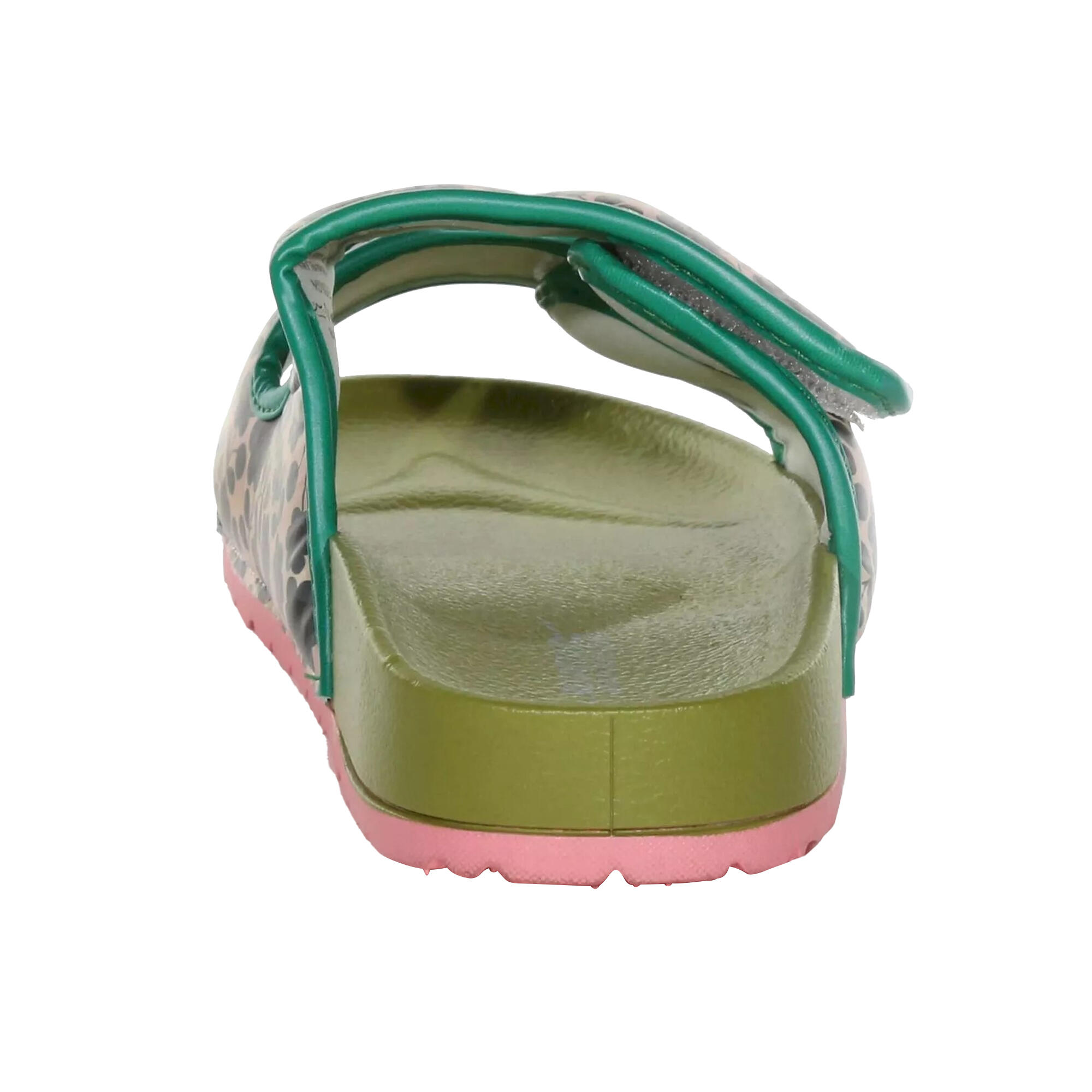 Womens/Ladies Orla Twin Floral Moulded Footbed Sandals (Green/Black/Pink) 2/5