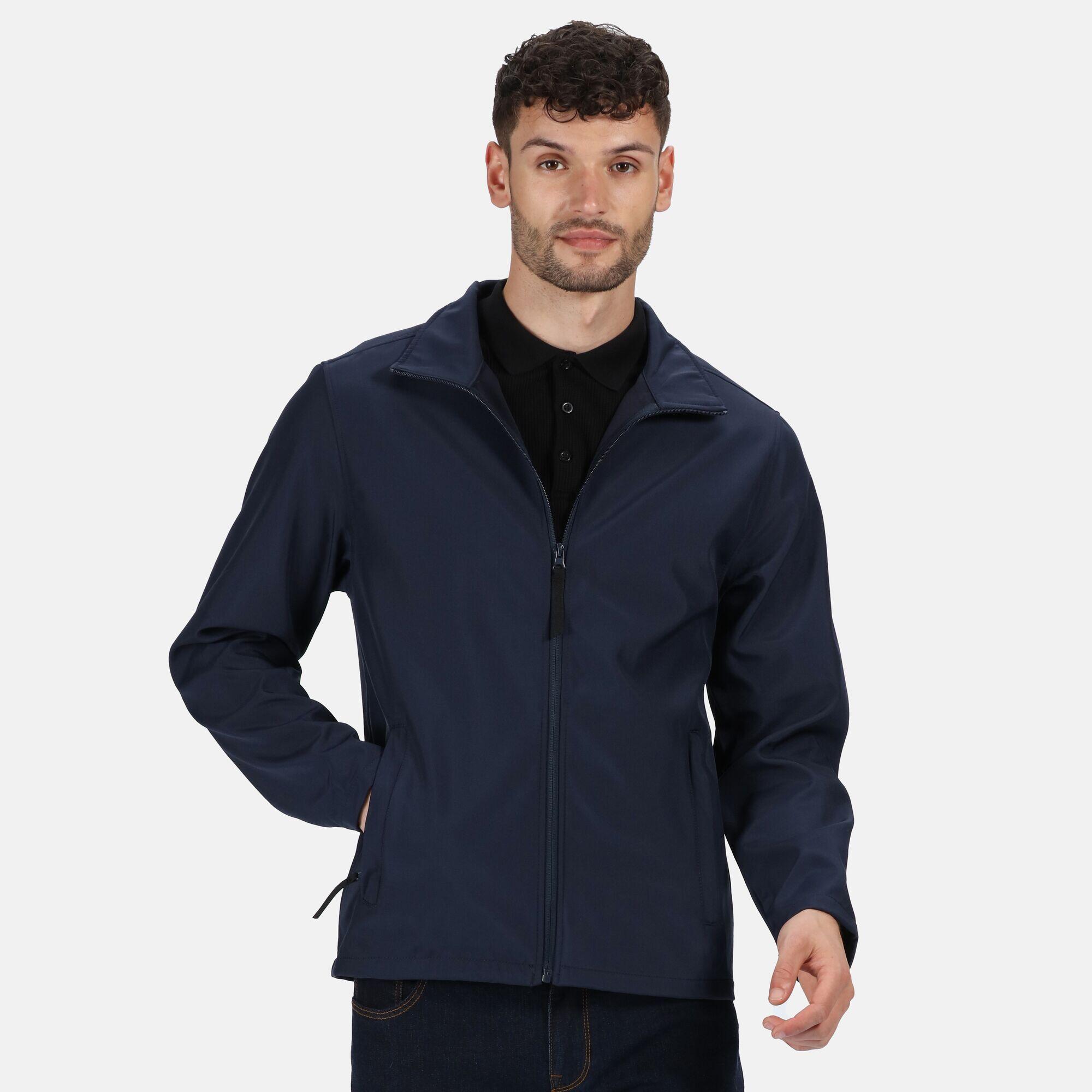 Classic Mens Water Repellent Softshell Jacket (Navy) 2/4