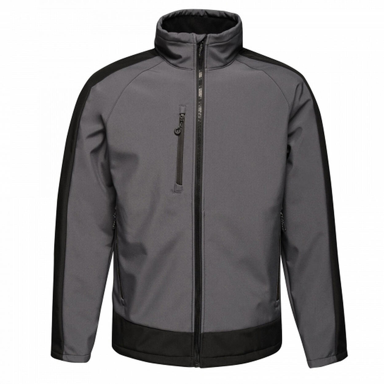 REGATTA Mens Contrast 3 Layer Softshell Full Zip Jacket (Slate Grey/Signal Black)