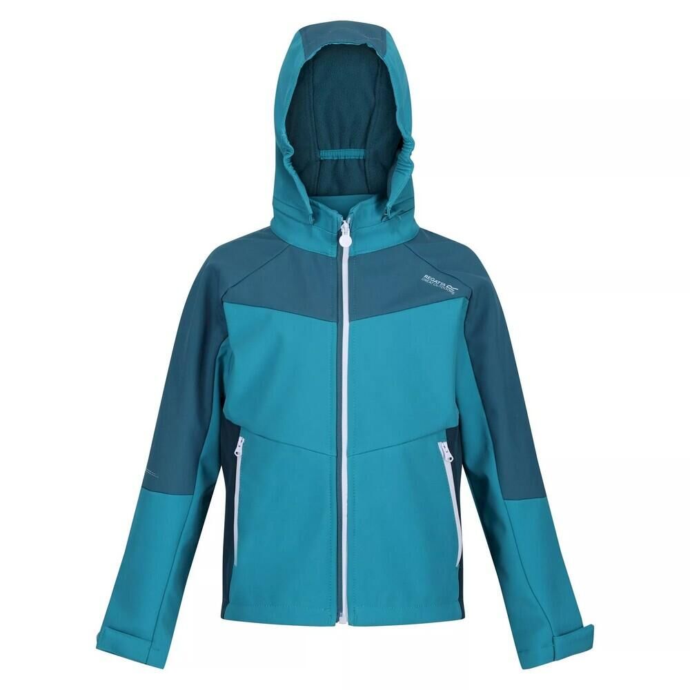 REGATTA Childrens/Kids Eastcott II Soft Shell Jacket (Pagoda Blue/Dragonfly)