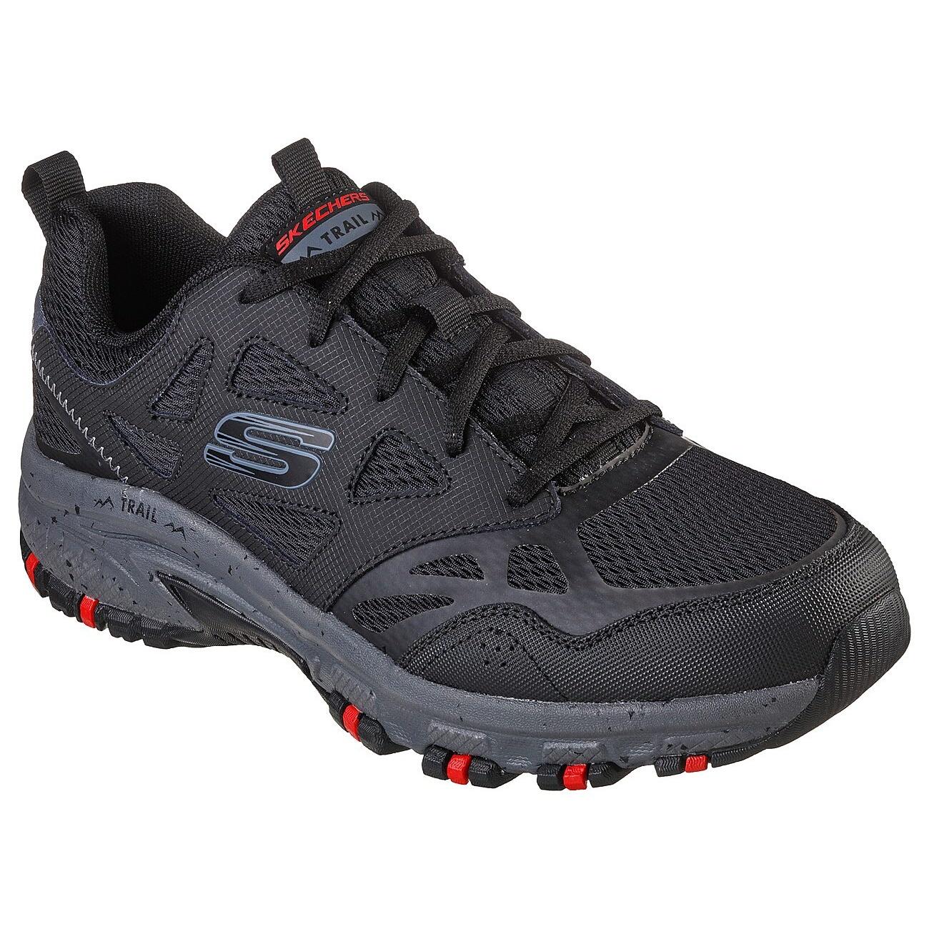 SKECHERS Mens Hillcrest Leather Trainers (Black/Charcoal)