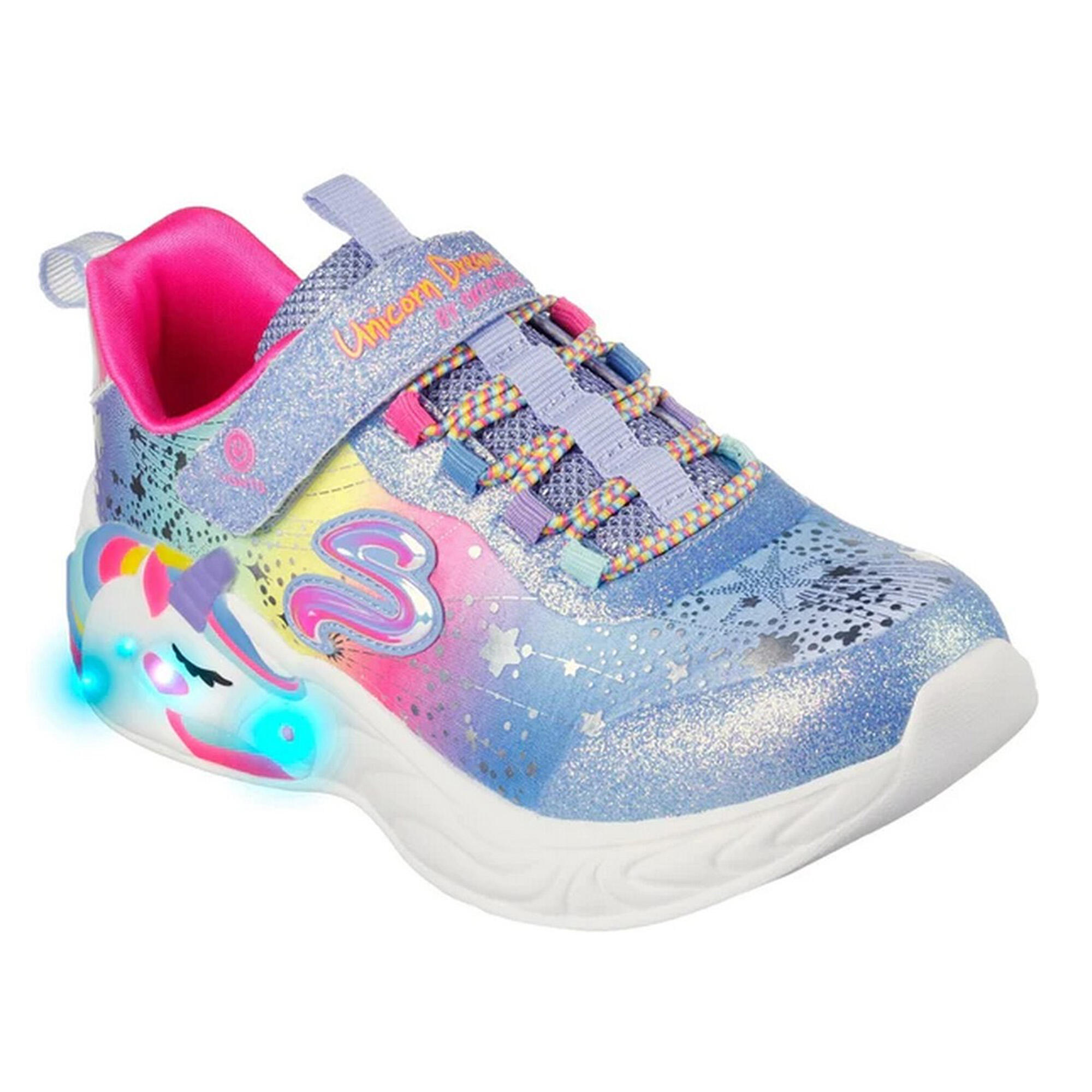 SKECHERS Girls SLights Unicorn Dreams Trainers (Blue/Multicoloured)