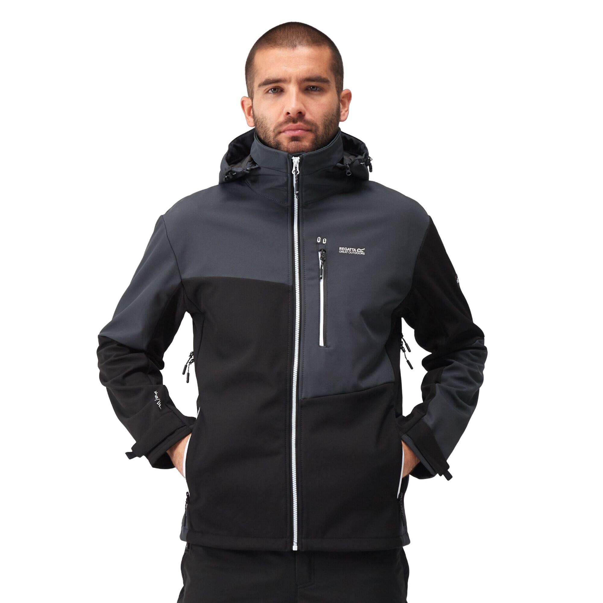 HEWITTS Men's softshell jacket (Black / Ash)