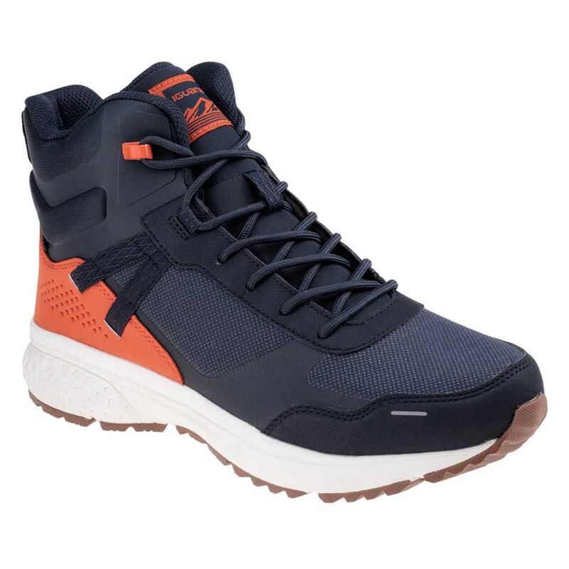 Heren Gambo Waterdichte Halfhoge Casual Trainers (Marine / Bruin)