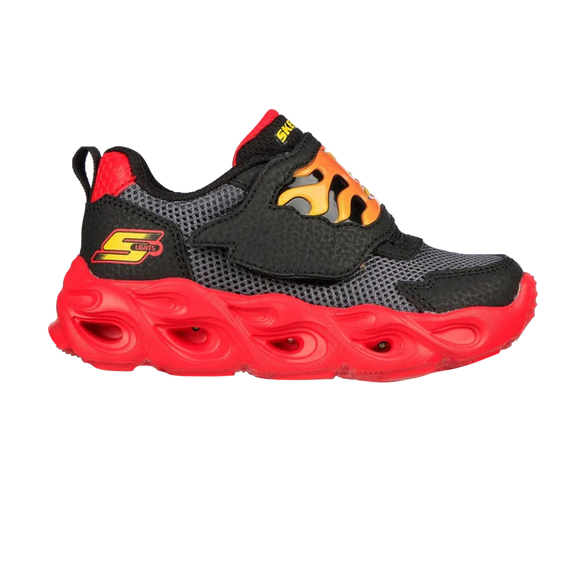 Boys ThermoFlash Flame Flow Trainers (Black/Red) 3/5