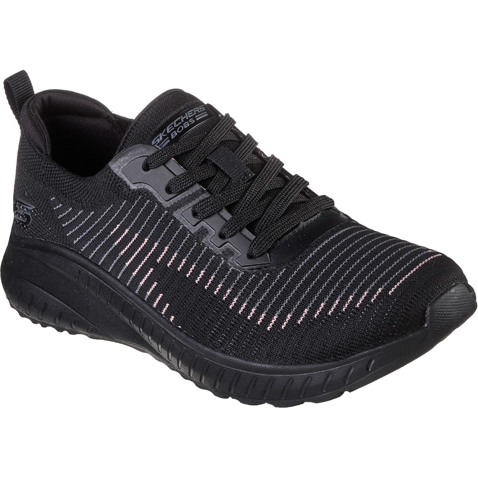 SKECHERS Womens/Ladies Bobs Squad Chaos Renegade Parade Shoes (Black)