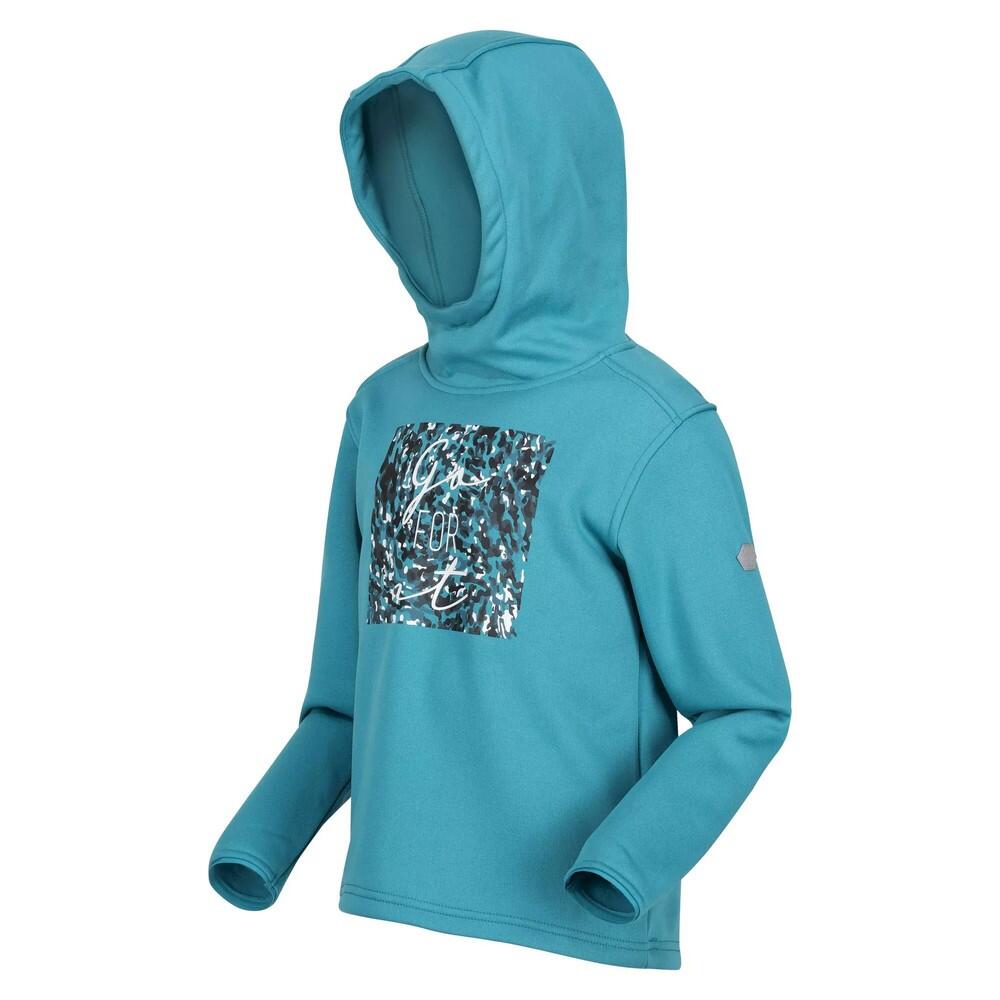 Childrens/Kids Highton Abstract Extol Stretch Hoodie (Pagoda Blue) 3/4