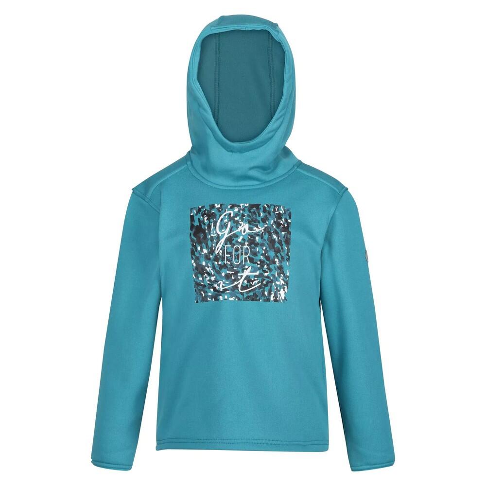 Childrens/Kids Highton Abstract Extol Stretch Hoodie (Pagoda Blue) 1/4