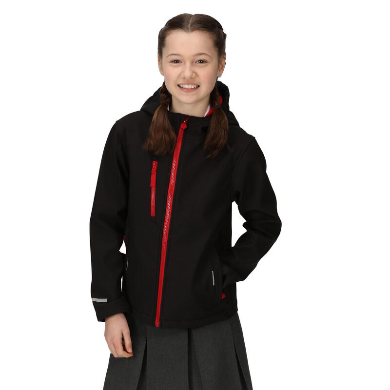 Kinder/Kids Ablaze 3 Layer Soft Shell Jas (Zwart/Klassiek Rood)