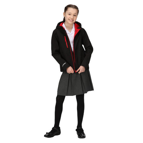 Veste Softshell Enfant (Noir / Rouge Classique)