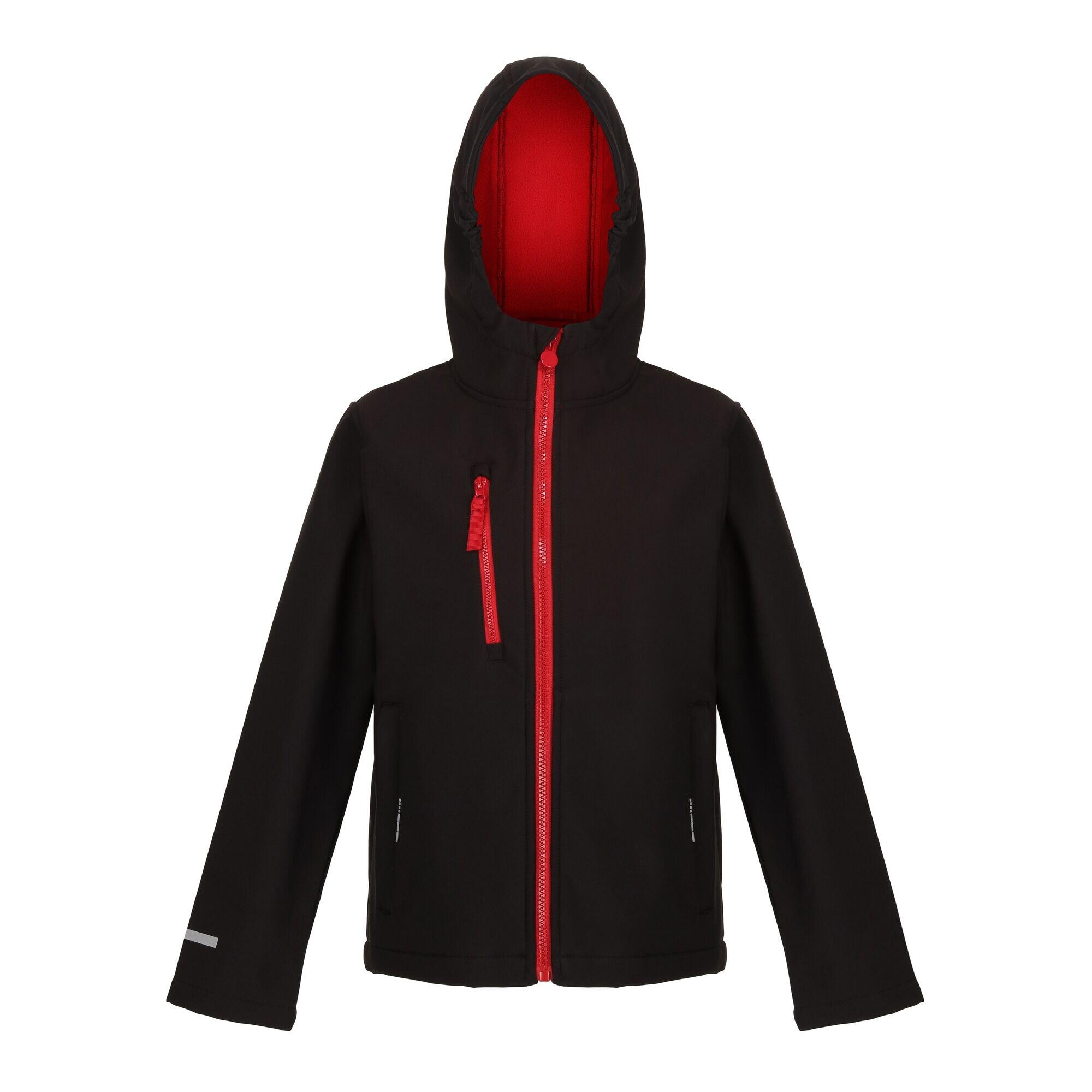 Childrens/Kids Ablaze 3 Layer Soft Shell Jacket (Black/Classic Red) 1/5