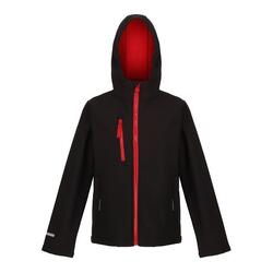 Chaqueta Softshell Ablaze para Niños/Niñas Negro, Rojo Clásico