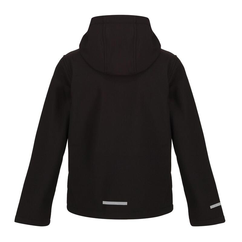 Chaqueta Softshell Ablaze para Niños/Niñas Negro, Rojo Clásico