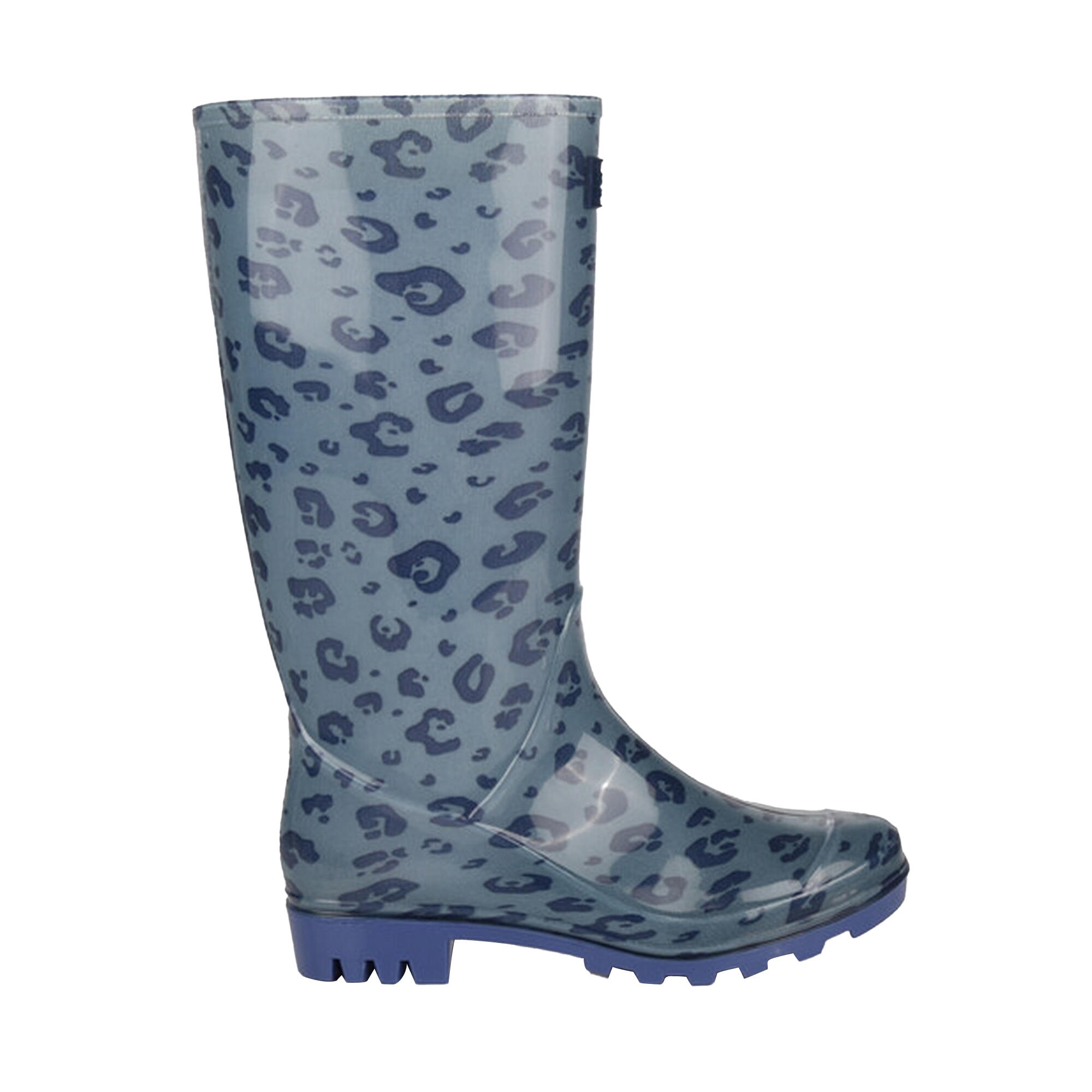 Womens/Ladies Wenlock Animal Print Wellington Boots (Ice Grey/Slate Blue) 4/5