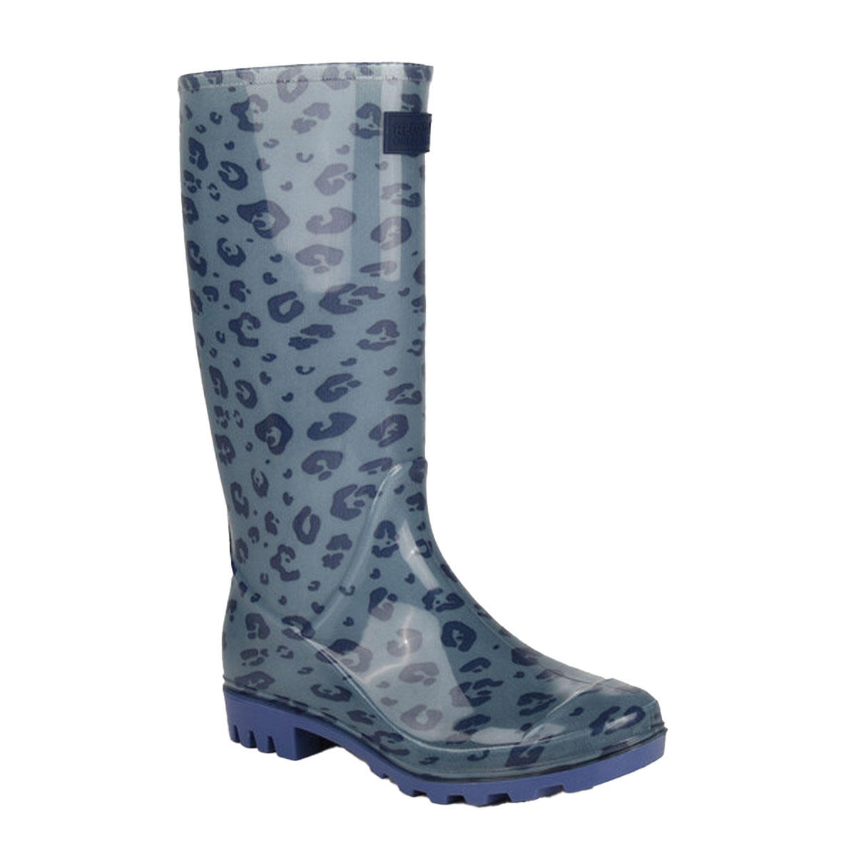 Womens/Ladies Wenlock Animal Print Wellington Boots (Ice Grey/Slate Blue) 1/5