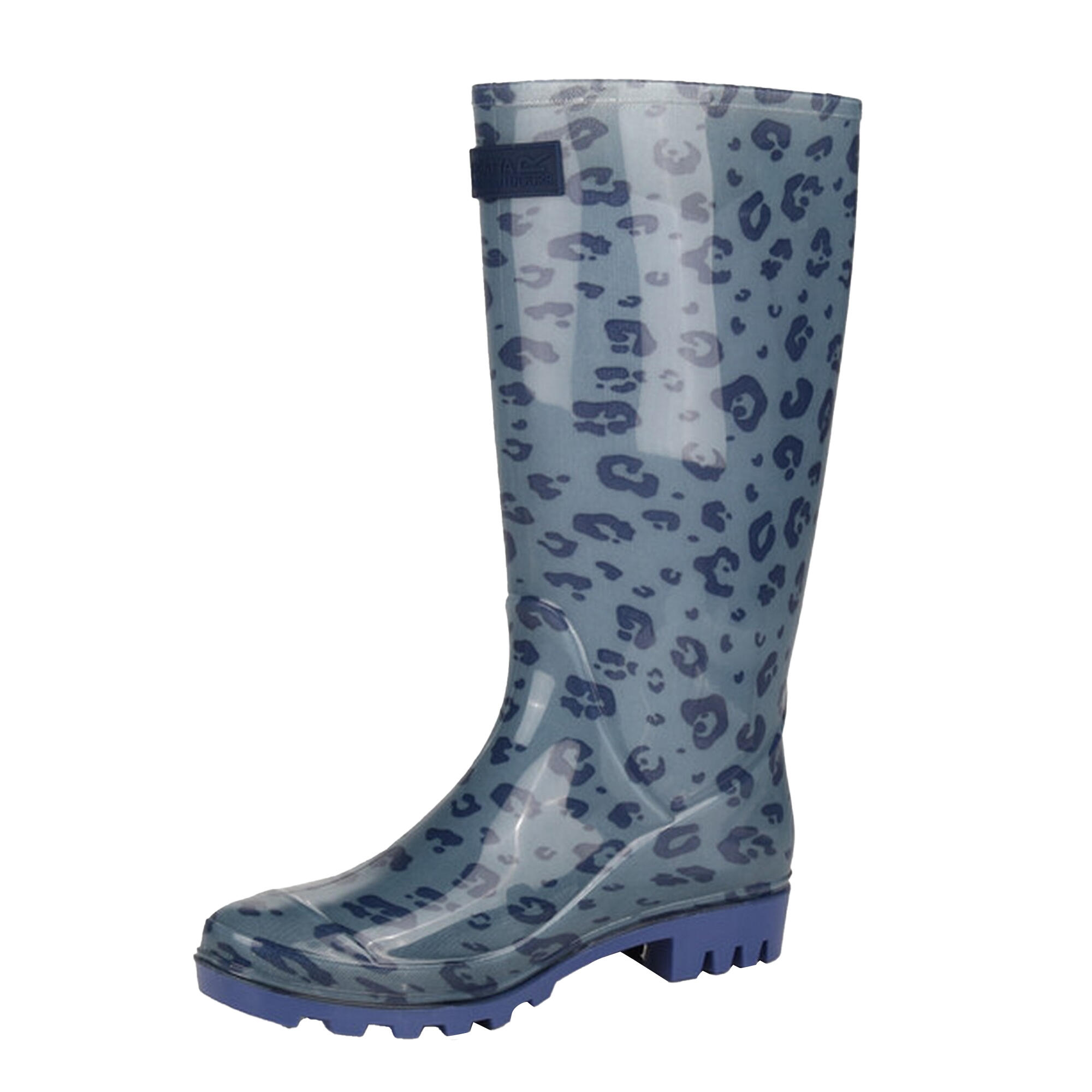 Womens/Ladies Wenlock Animal Print Wellington Boots (Ice Grey/Slate Blue) 3/5