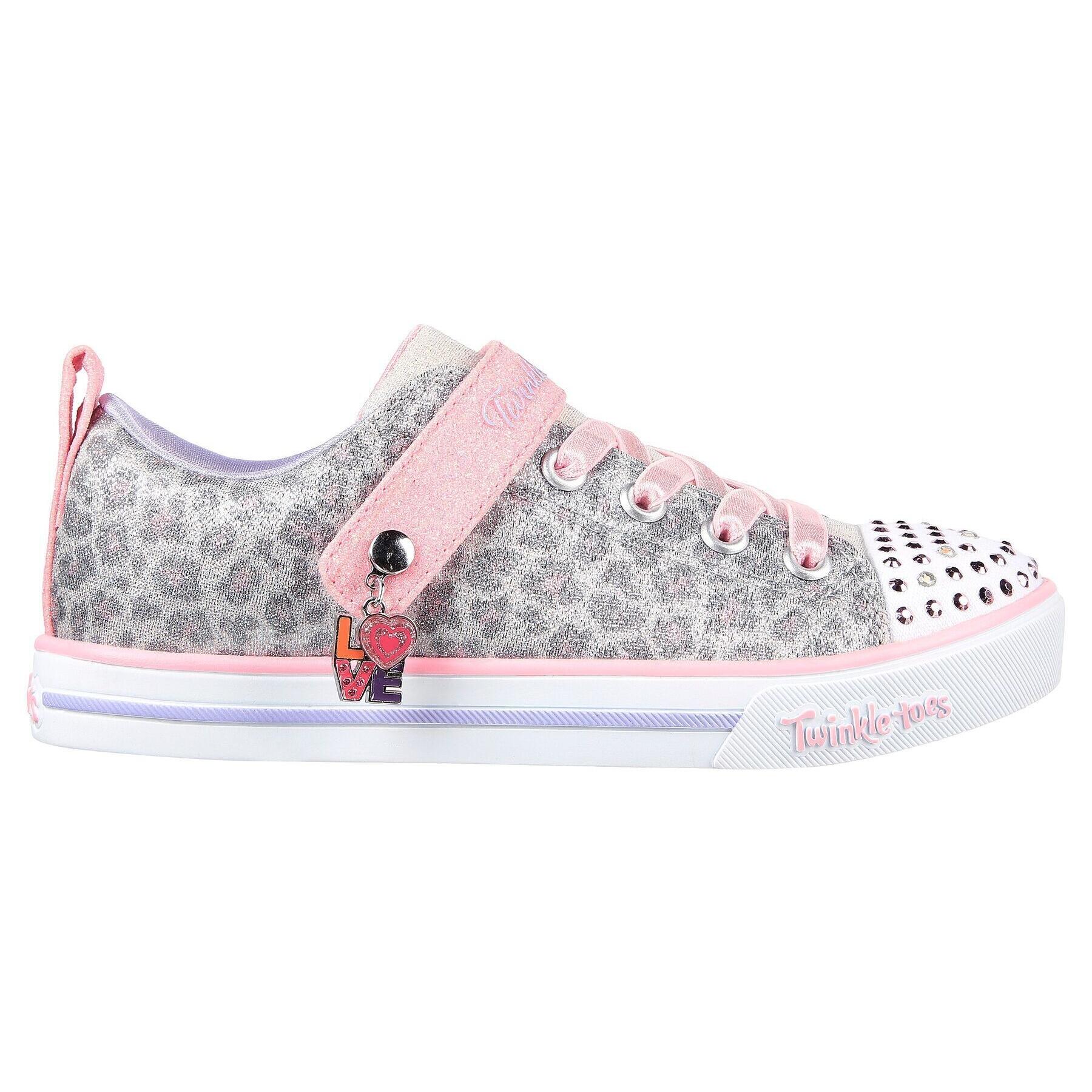 Childrens/Kids Twinkle Toes Sparkle Lite Leopard Shoes (Slate/Multicoloured) 3/5