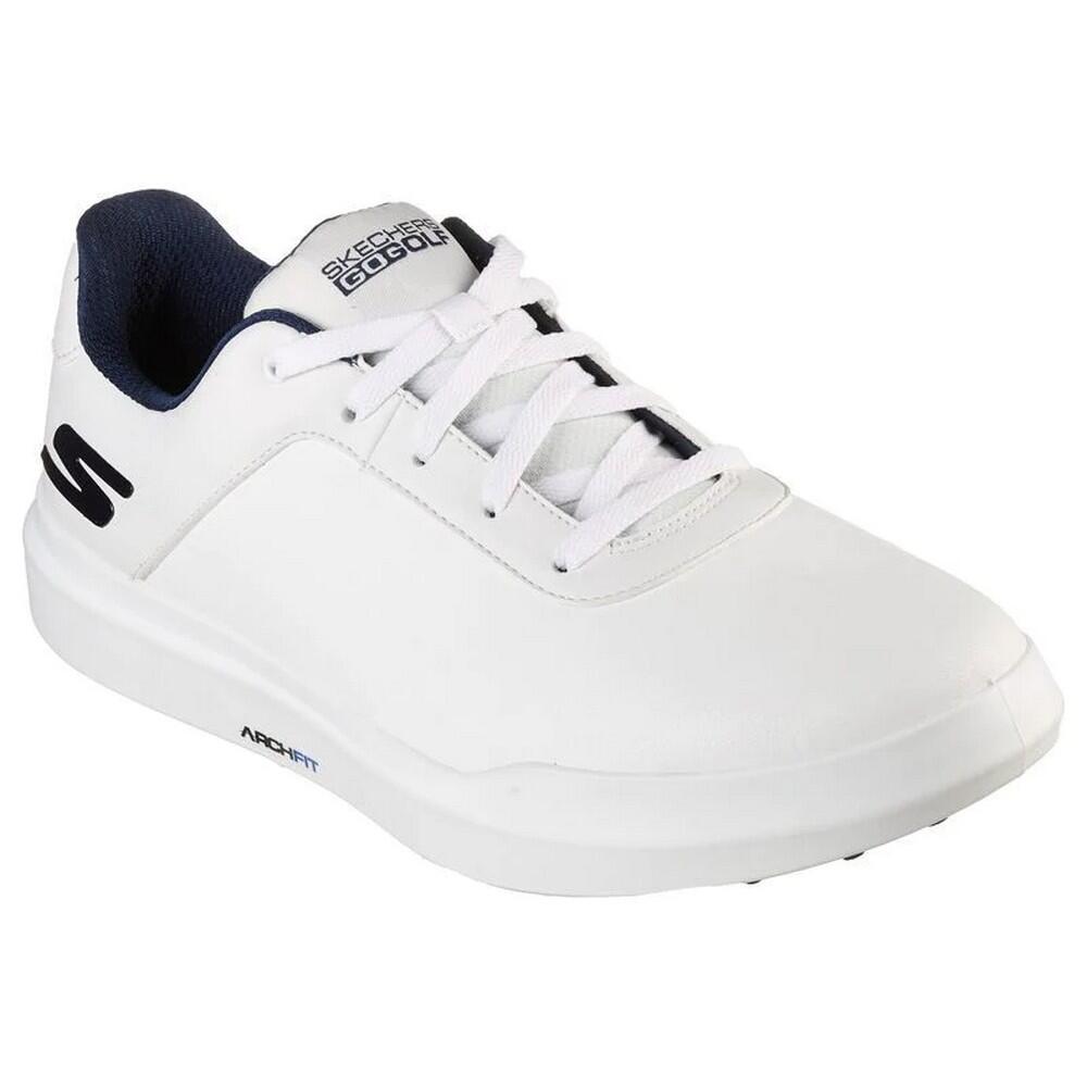 Mens Go Golf Drive 5 Leather Golf Shoes (White/Navy) 1/5