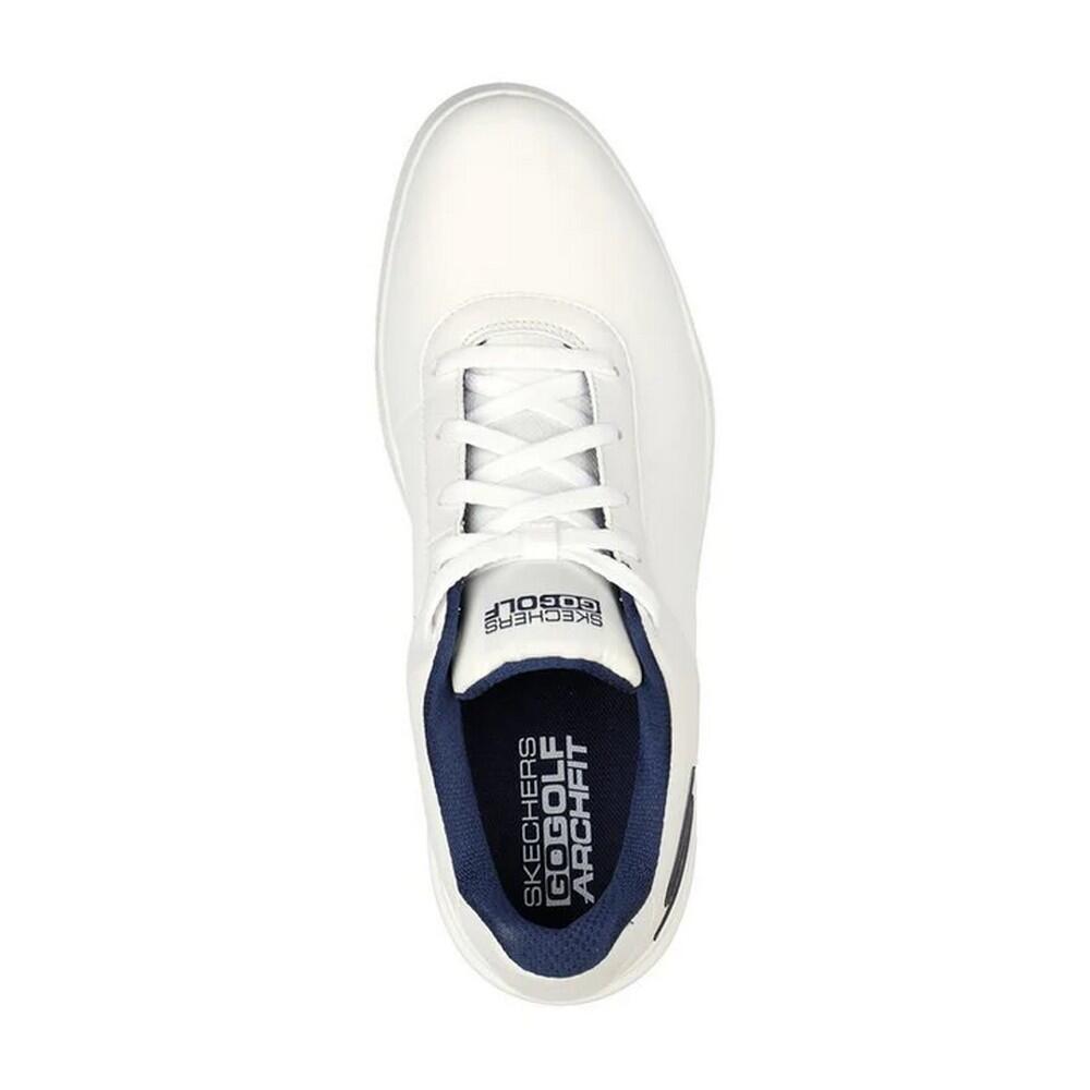 Mens Go Golf Drive 5 Leather Golf Shoes (White/Navy) 3/5