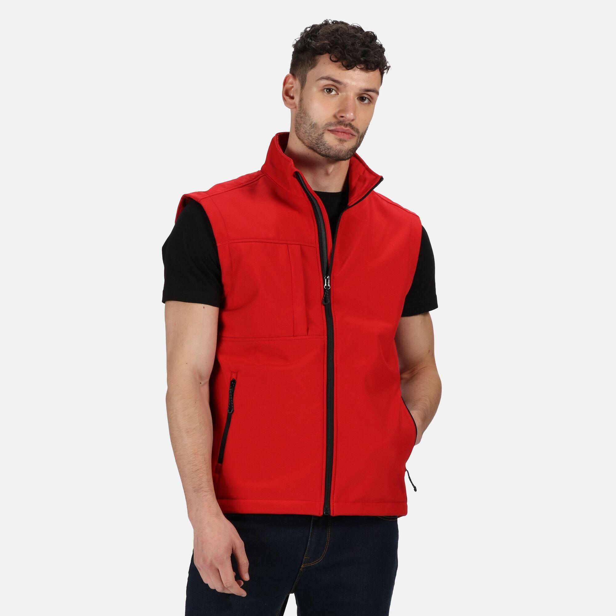 Mens Octagon 3 Layer Printable Softshell Bodywarmer (Classic Red) 4/5