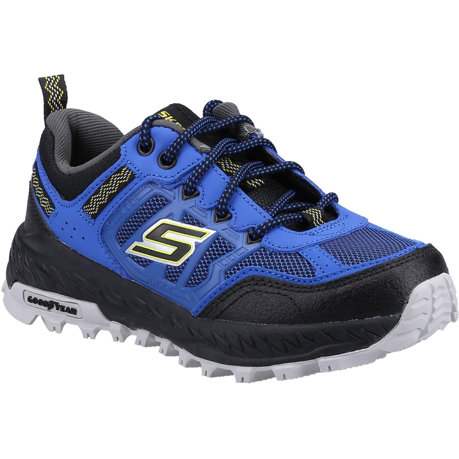 SKECHERS Boys Fuse Tread Leather Trainers (Royal Blue/Black)