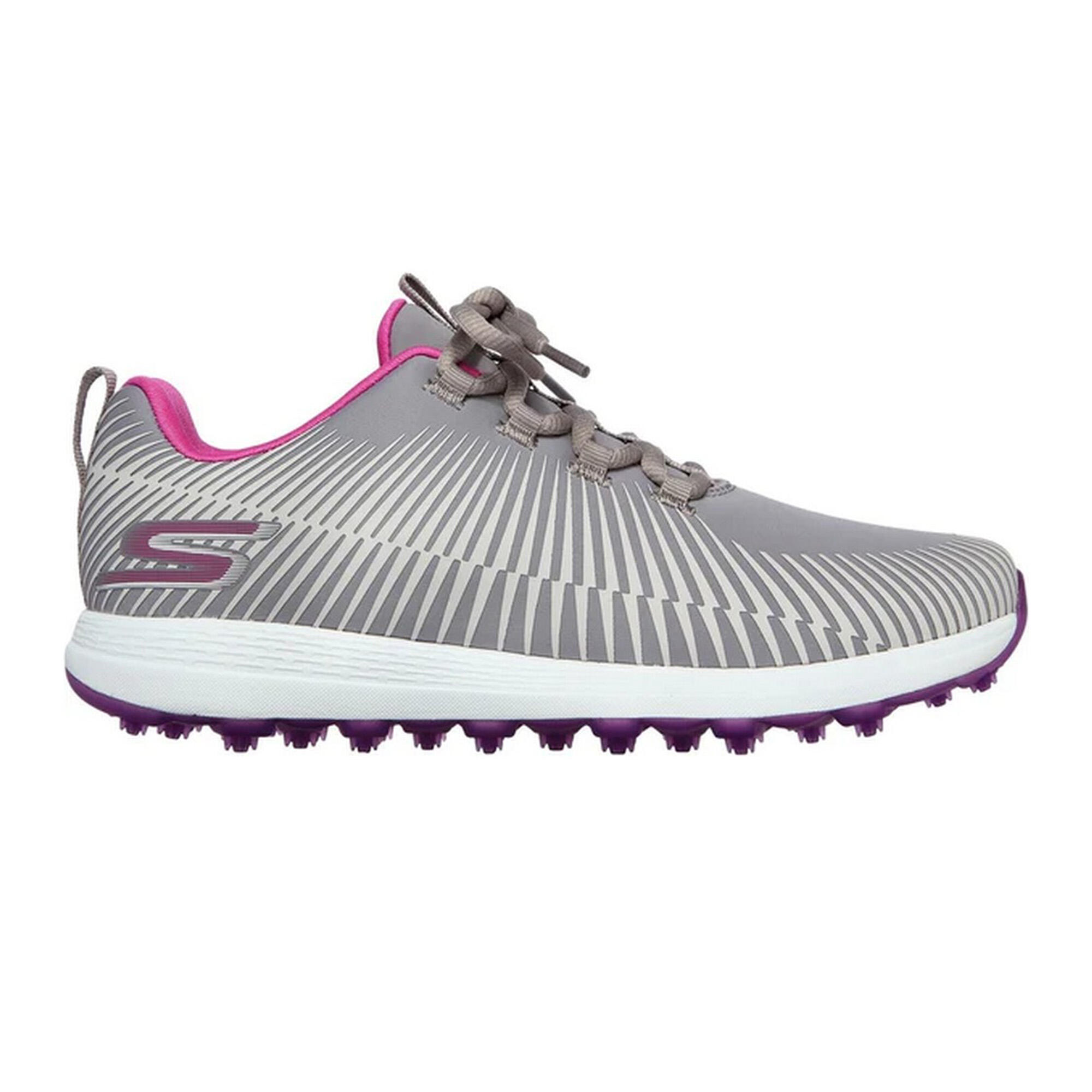 Womens/Ladies Go Golf Max Swing Golf Shoes (Grey/Purple) 3/5
