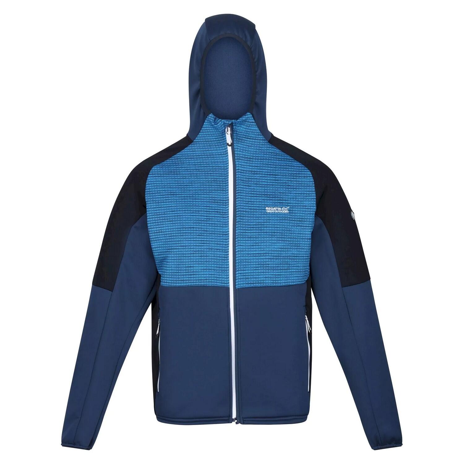 Mens Attare Hooded Soft Shell Jacket (Admiral Blue/Skydiver Blue) 1/5
