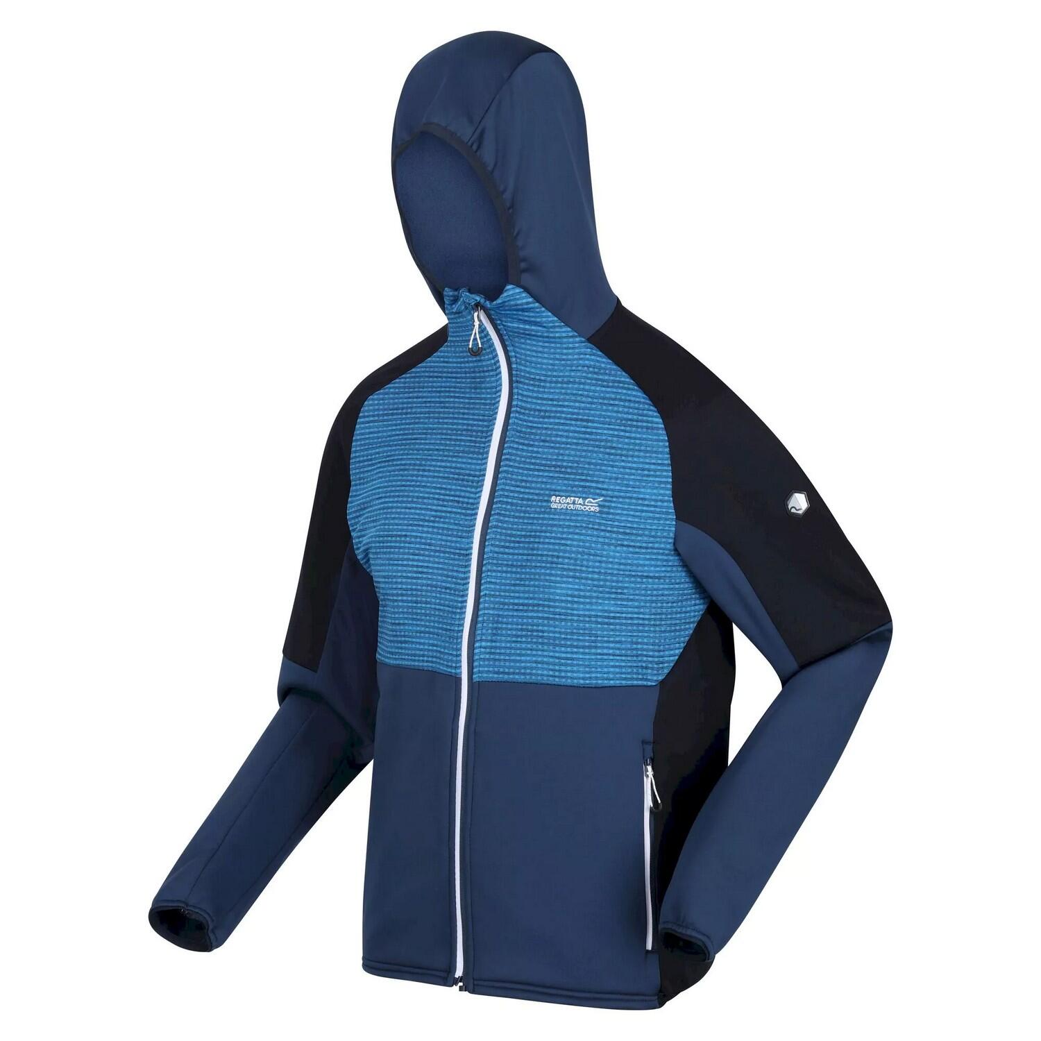 Mens Attare Hooded Soft Shell Jacket (Admiral Blue/Skydiver Blue) 3/5