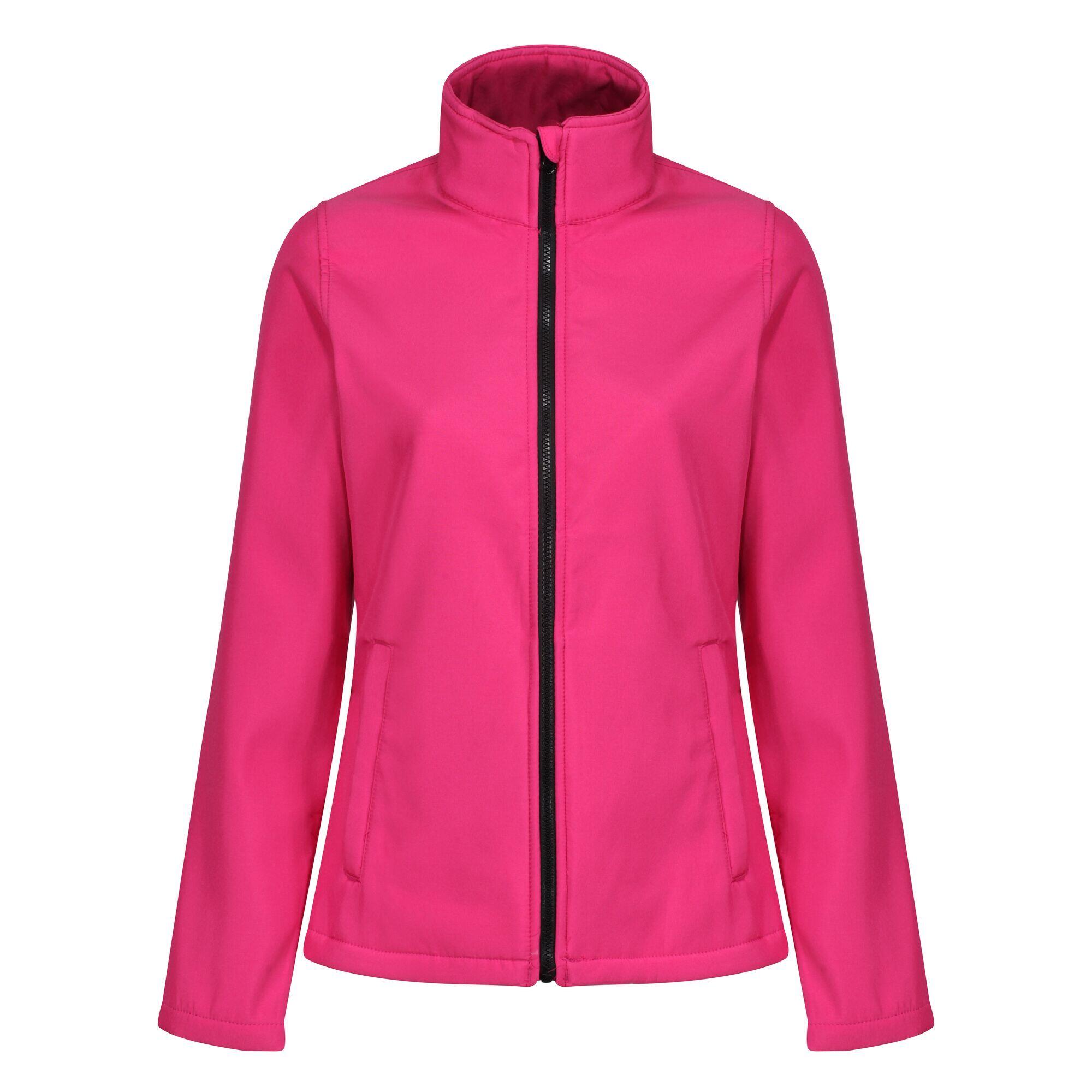 REGATTA Standout Womens/Ladies Ablaze Printable Soft Shell Jacket (Hot Pink/Black)