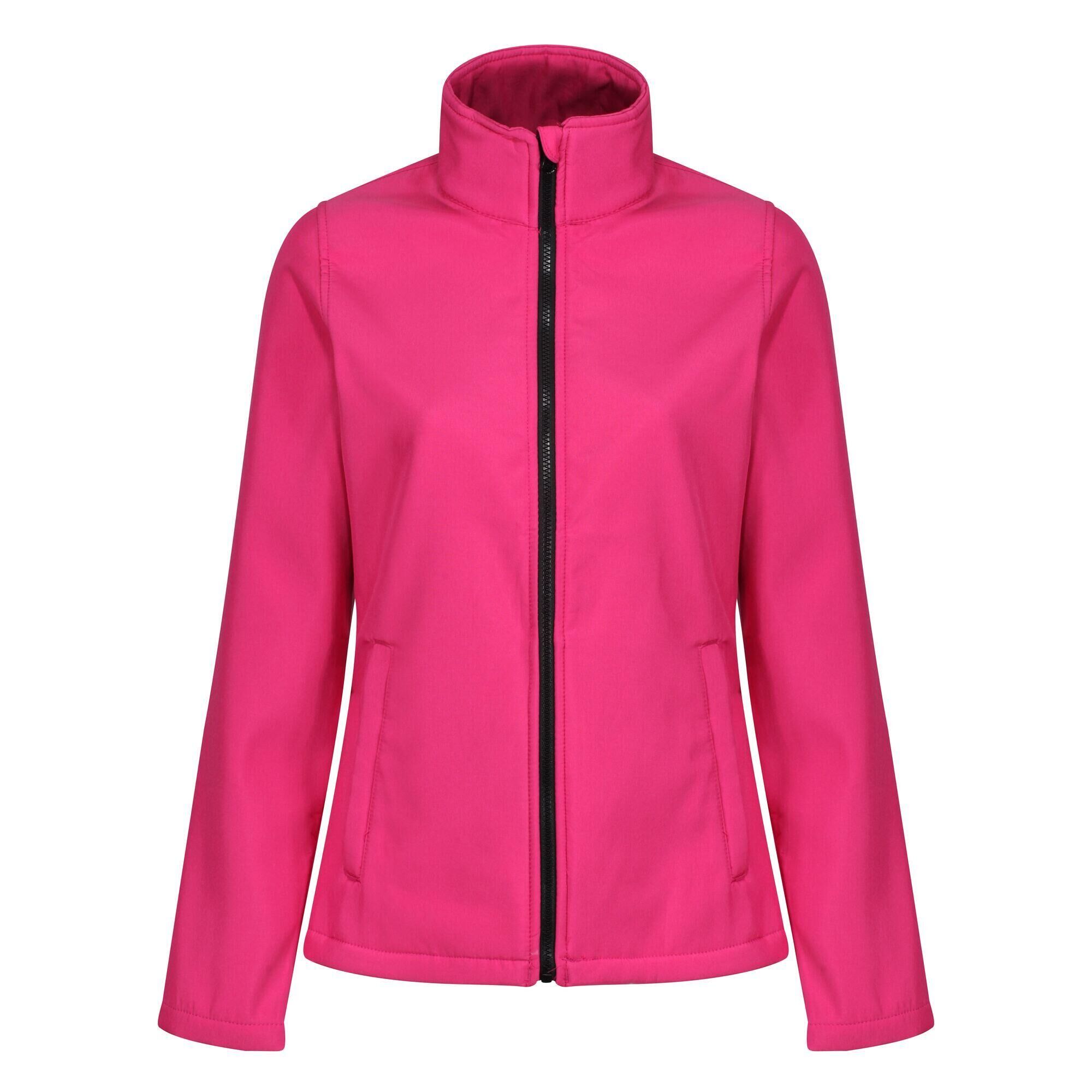REGATTA Standout Womens/Ladies Ablaze Printable Soft Shell Jacket (Hot Pink/Black)