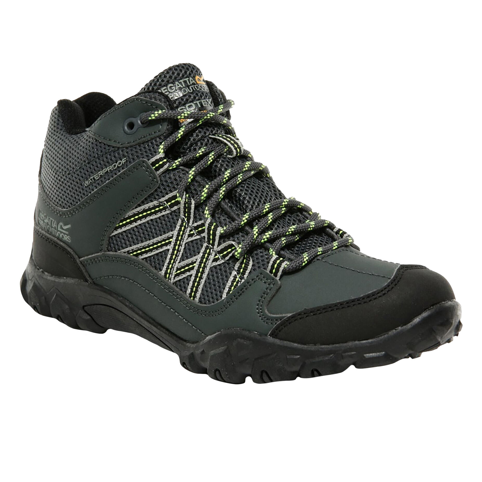 REGATTA Childrens/Kids Edgepoint Boots (Briar Grey/Electric Lime)