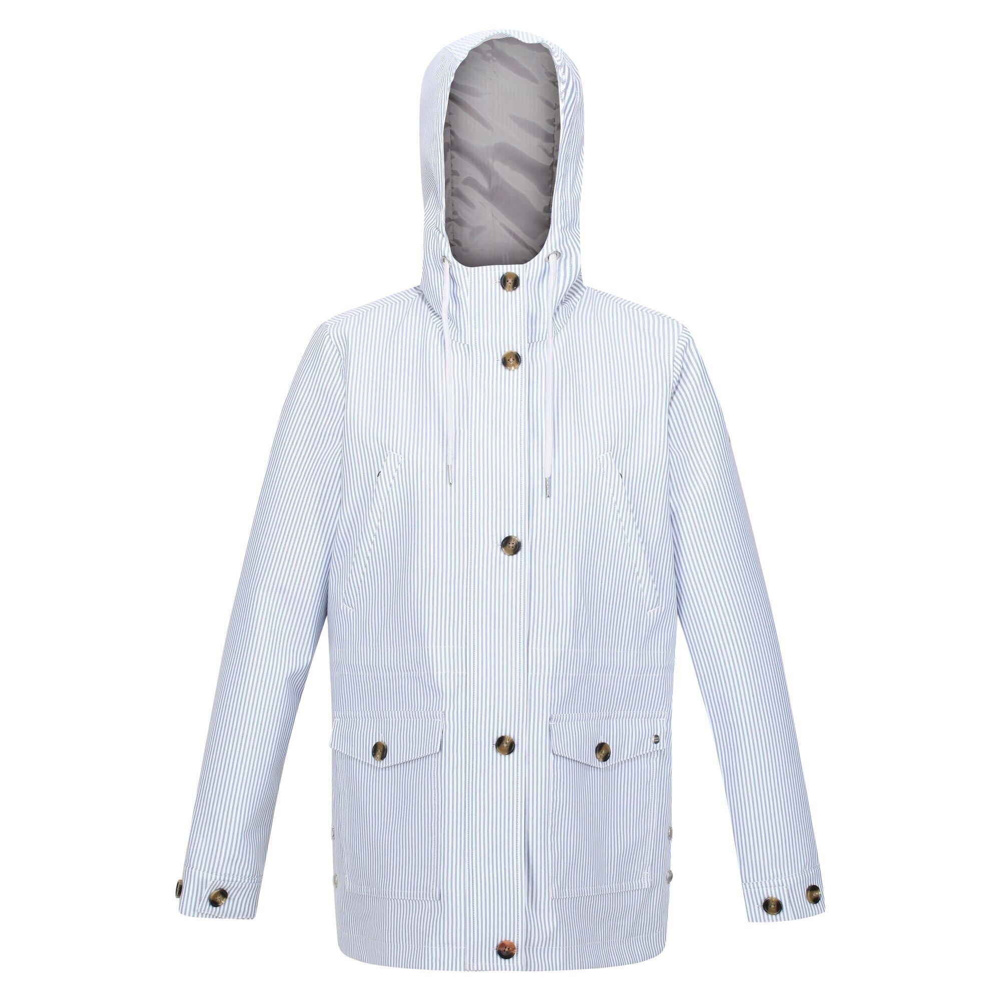 Womens/Ladies Nahla Stripe Waterproof Jacket (Tickin) 1/5
