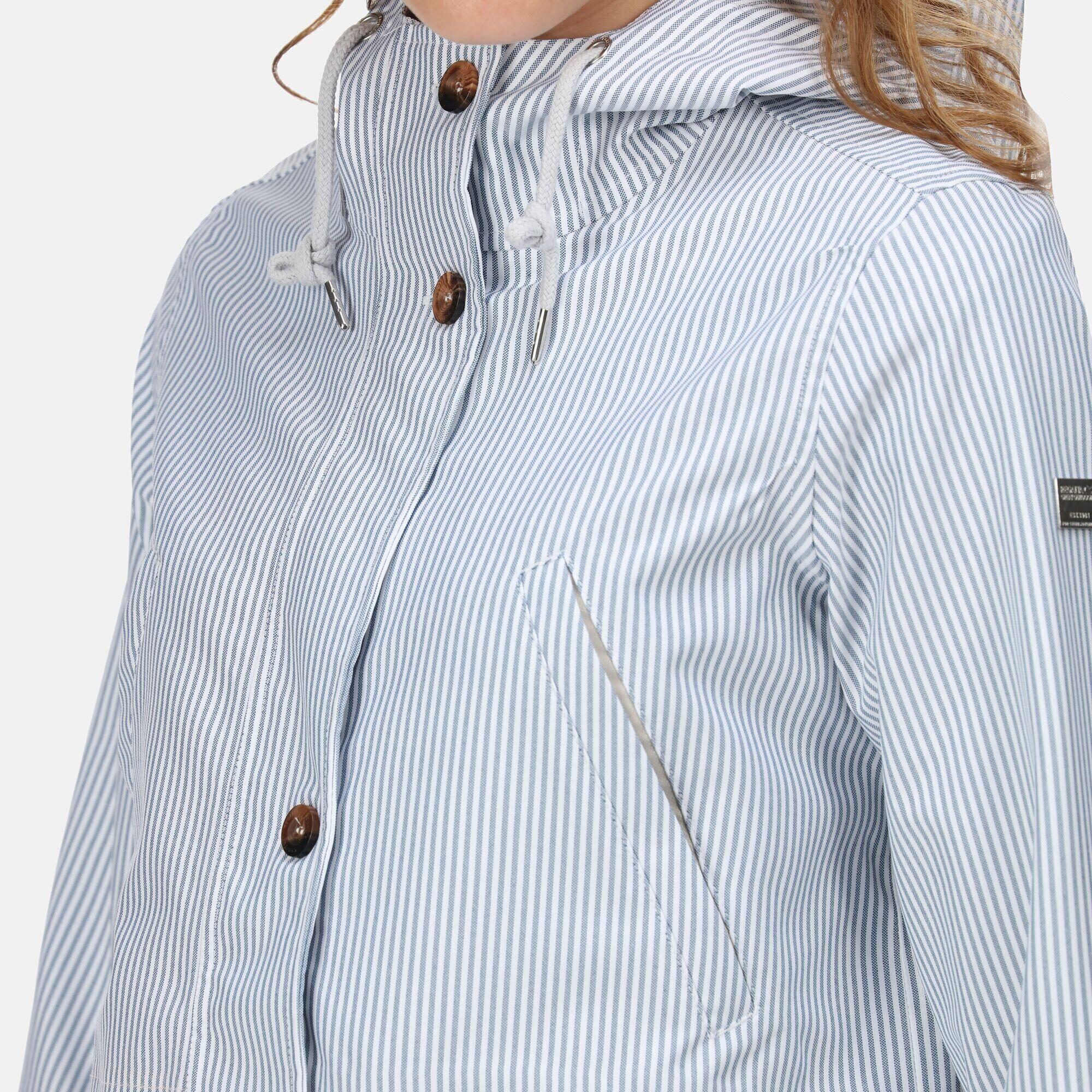 Womens/Ladies Nahla Stripe Waterproof Jacket (Tickin) 4/5