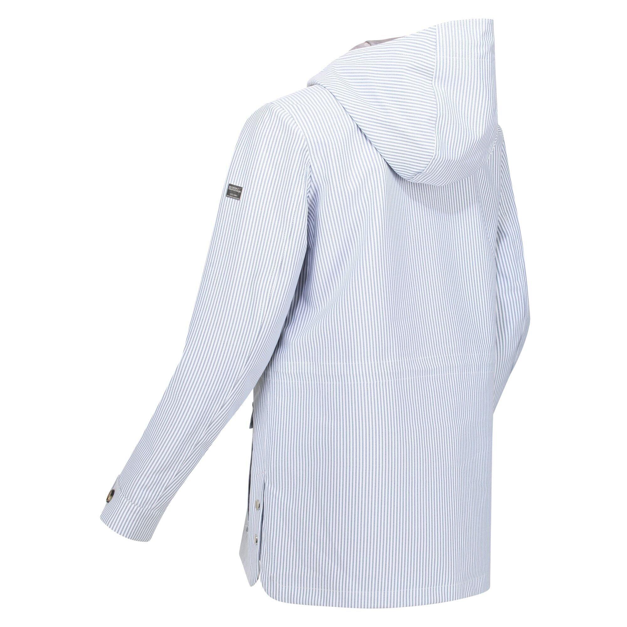 Womens/Ladies Nahla Stripe Waterproof Jacket (Tickin) 3/5