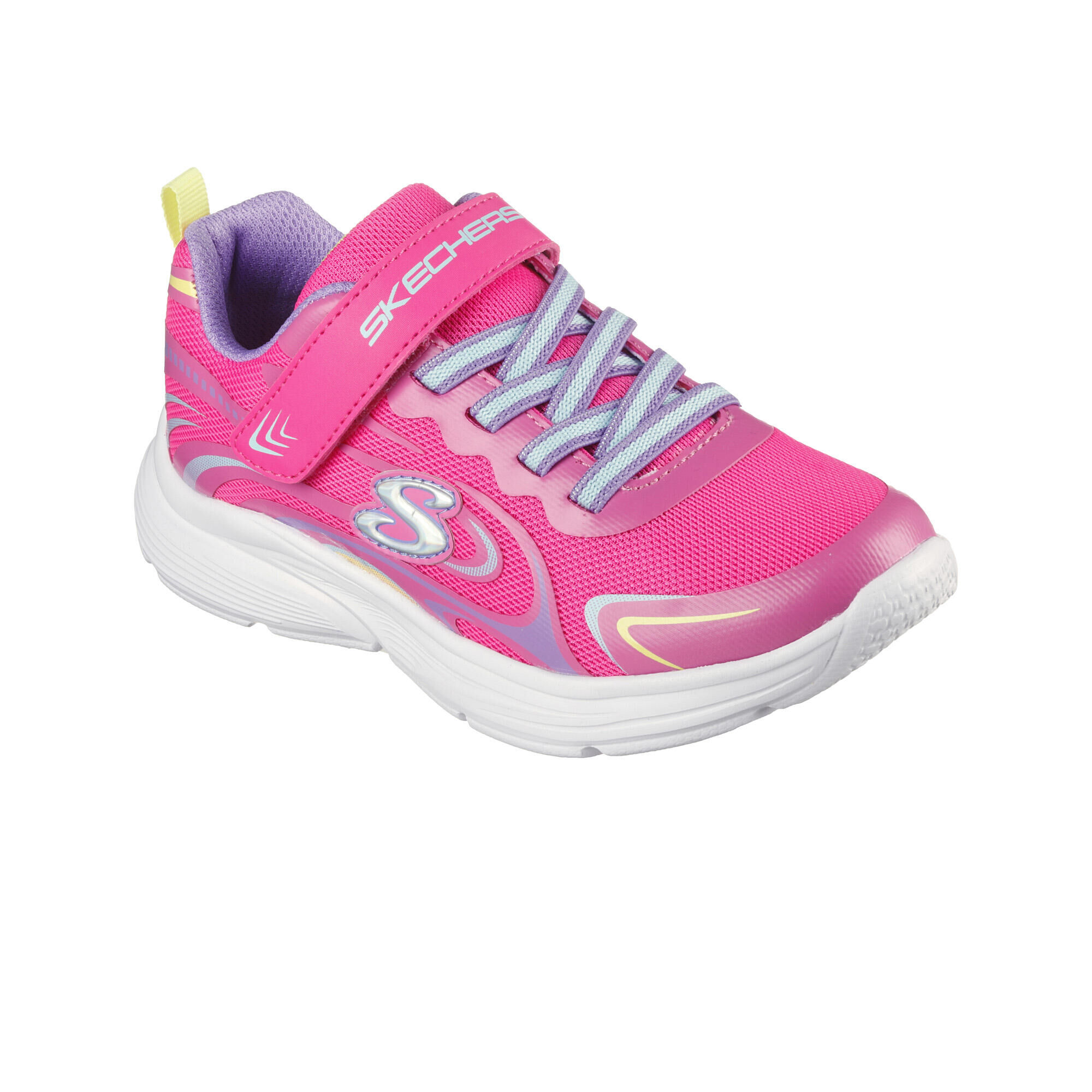 SKECHERS Girls Wavy Lites Eureka Shine Trainers (Pink/Purple)